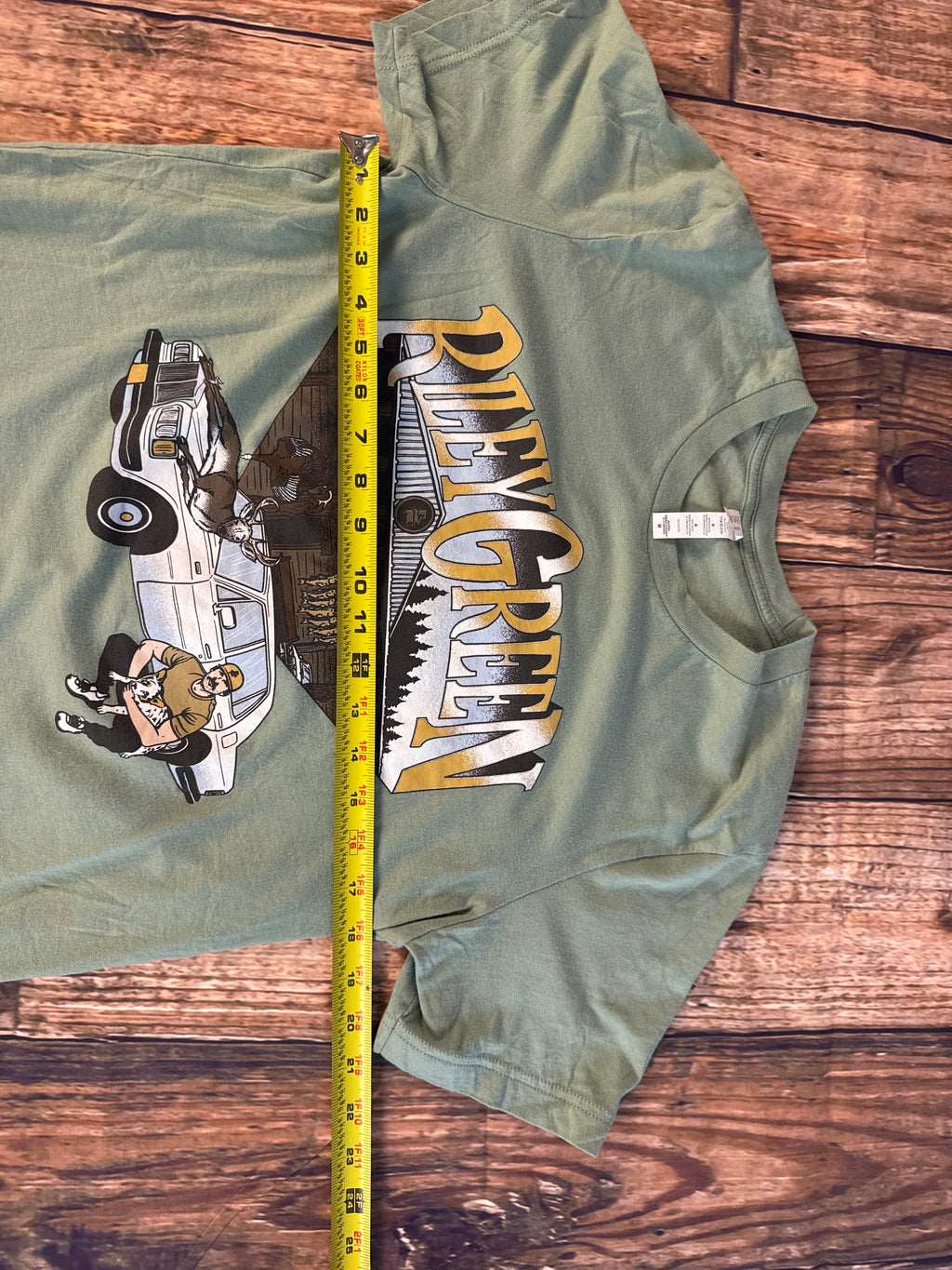 Riley Green Graphic T-Shirt Sage Green Country Music Tee Medium