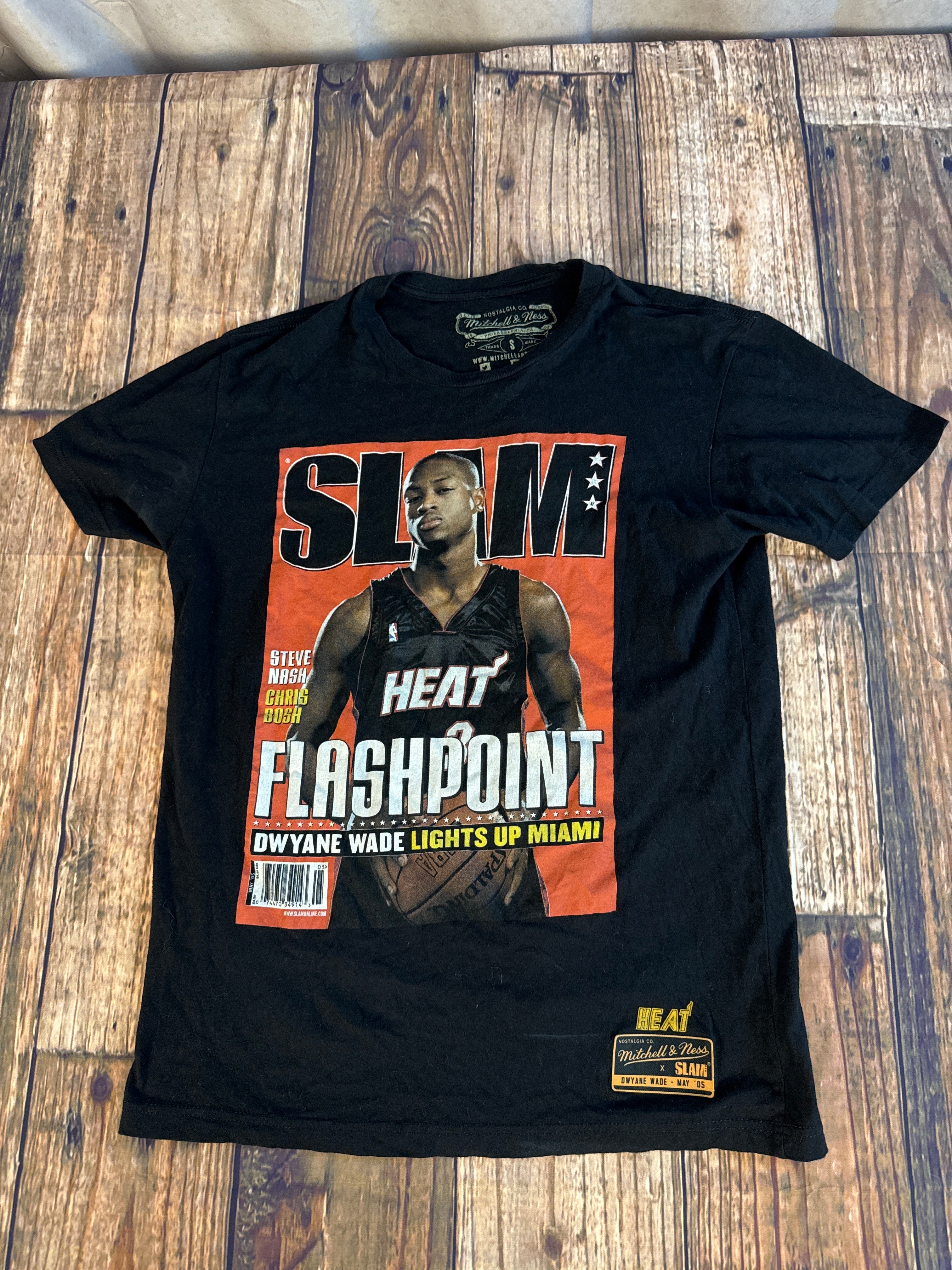 Mitchell & Ness x SLAM Dwyane Wade Miami Heat Flashpoint Graphic Tee Size Small