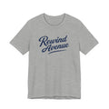 Rewind Avenue Vintage Script Graphic Tee - Blue Logo