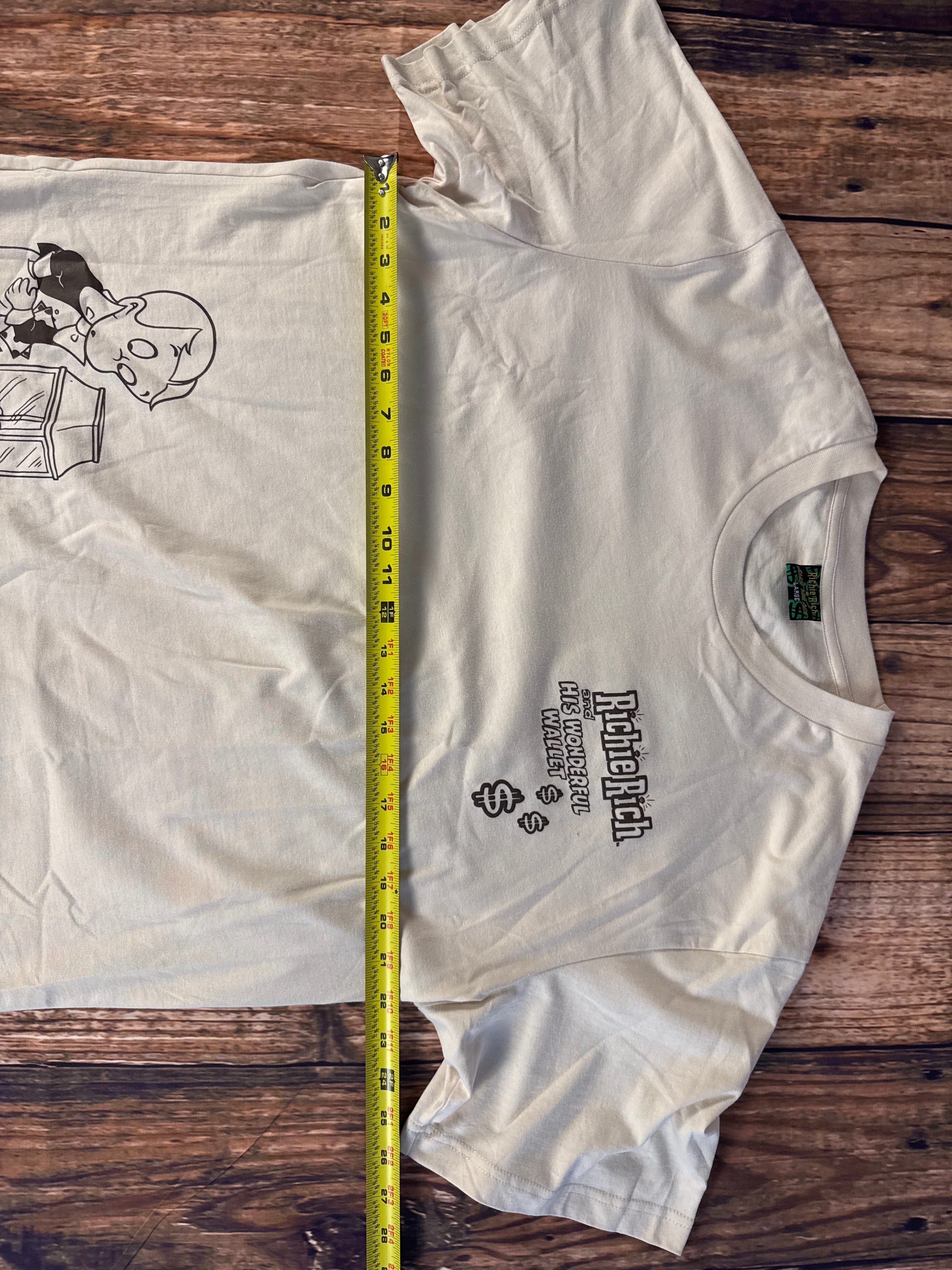Richie Rich x Shoe Palace Graphic Tee Adult Large Cream Cartoon Streetwear Shirt