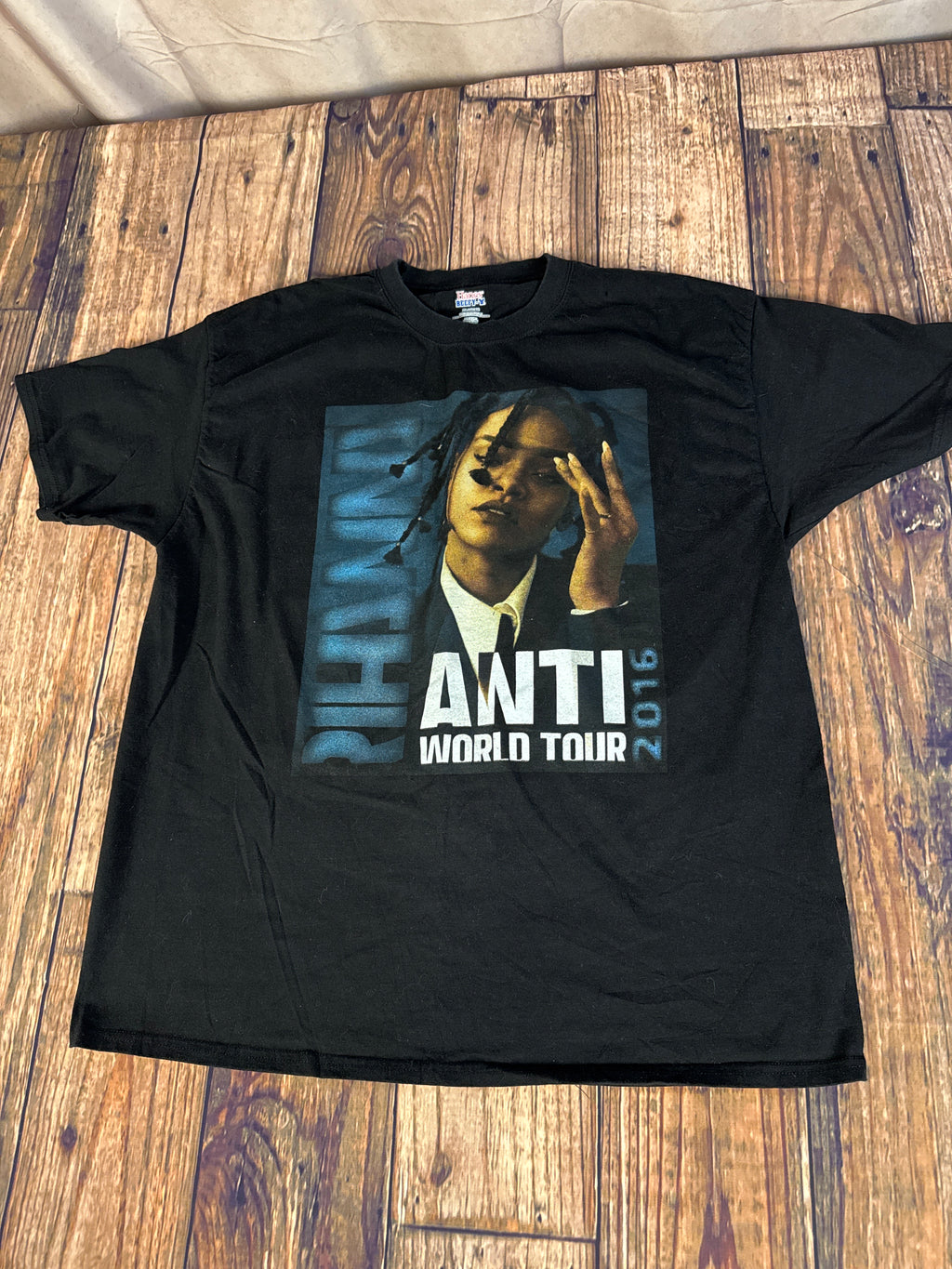 Rihanna ANTI World Tour 2016 Graphic Concert T-Shirt XL Black Travis Scott Tee