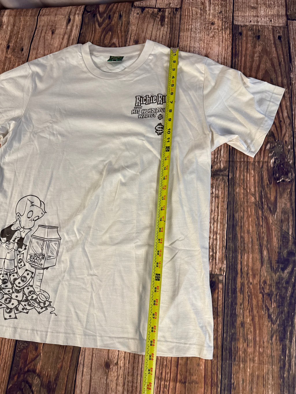 Richie Rich x Shoe Palace Graphic Tee Adult Large Cream Cartoon Streetwear Shirt