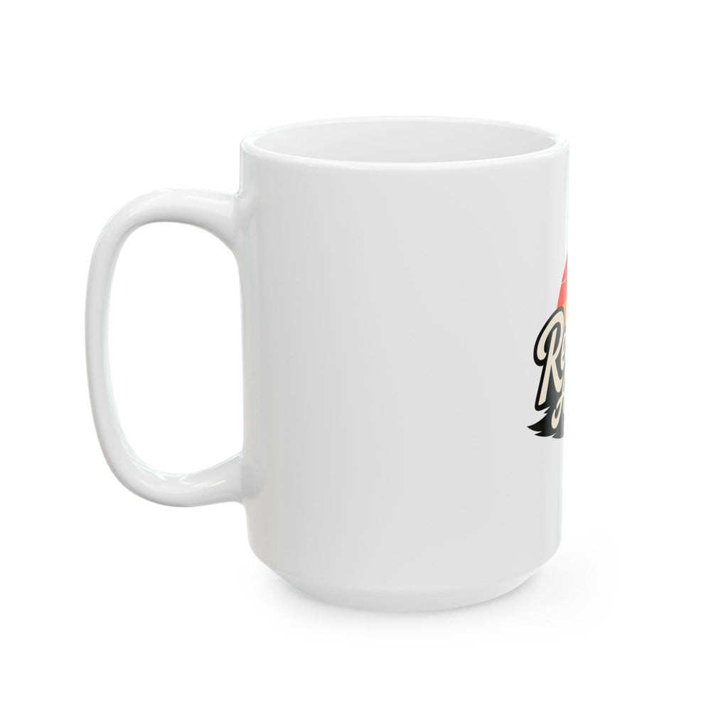 Rewind Avenue Ceramic Mug – Retro Sunset Logo Coffee Cup (11oz, 15oz)