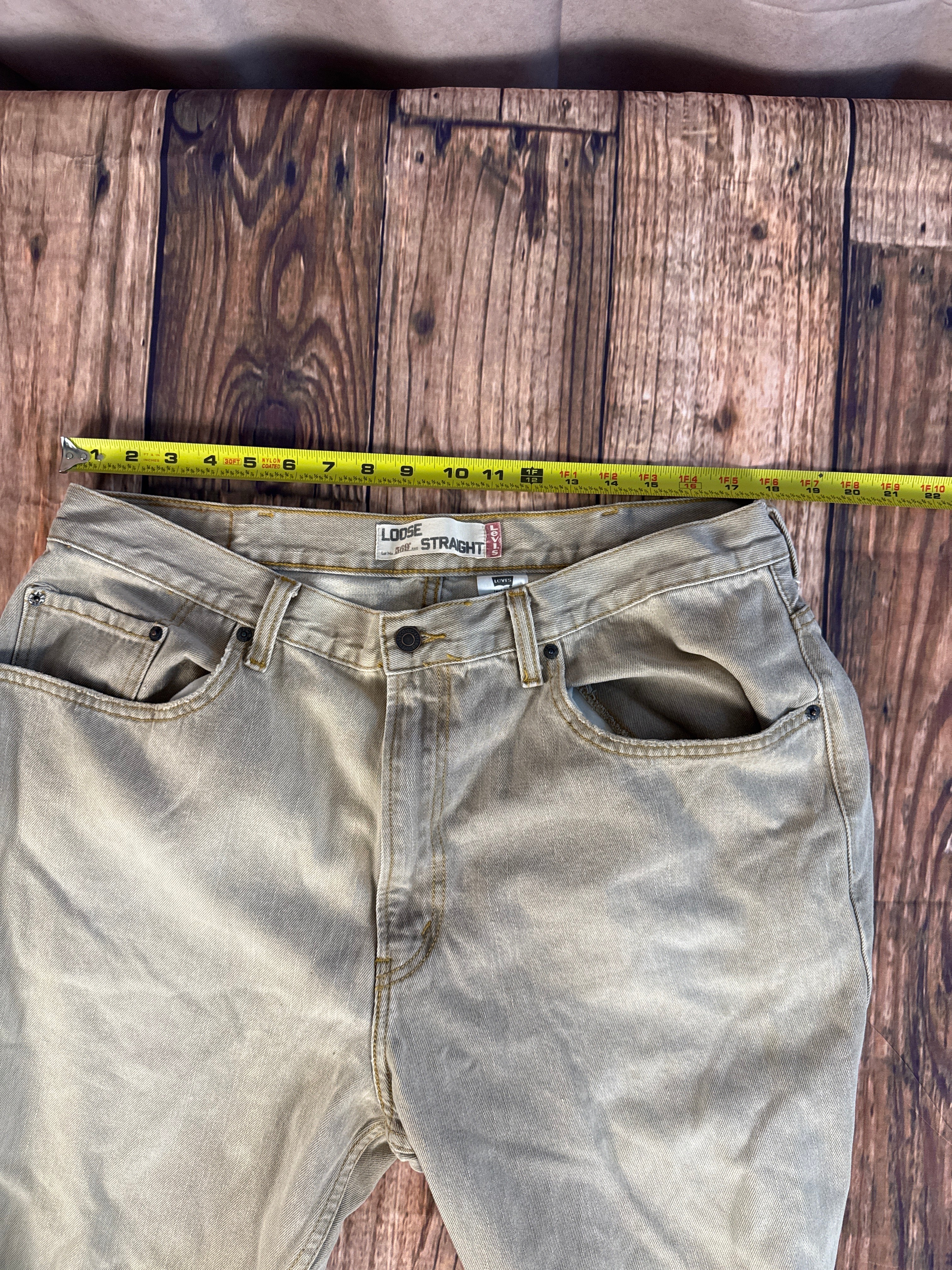 Levi’s 569 Loose Straight Khaki Denim Jeans – Vintage Wash – W38 L32