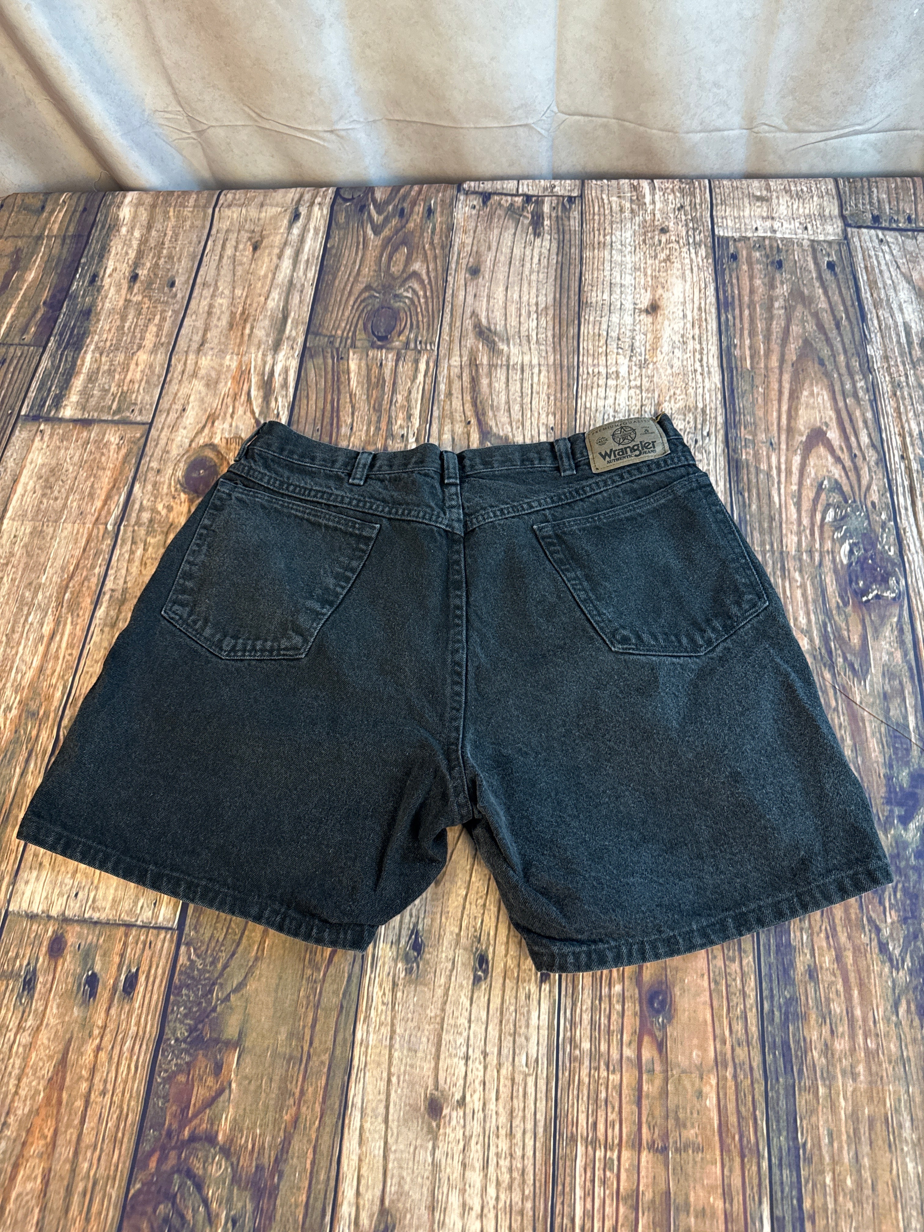 Vintage Style Wrangler Black Denim Shorts Size 38