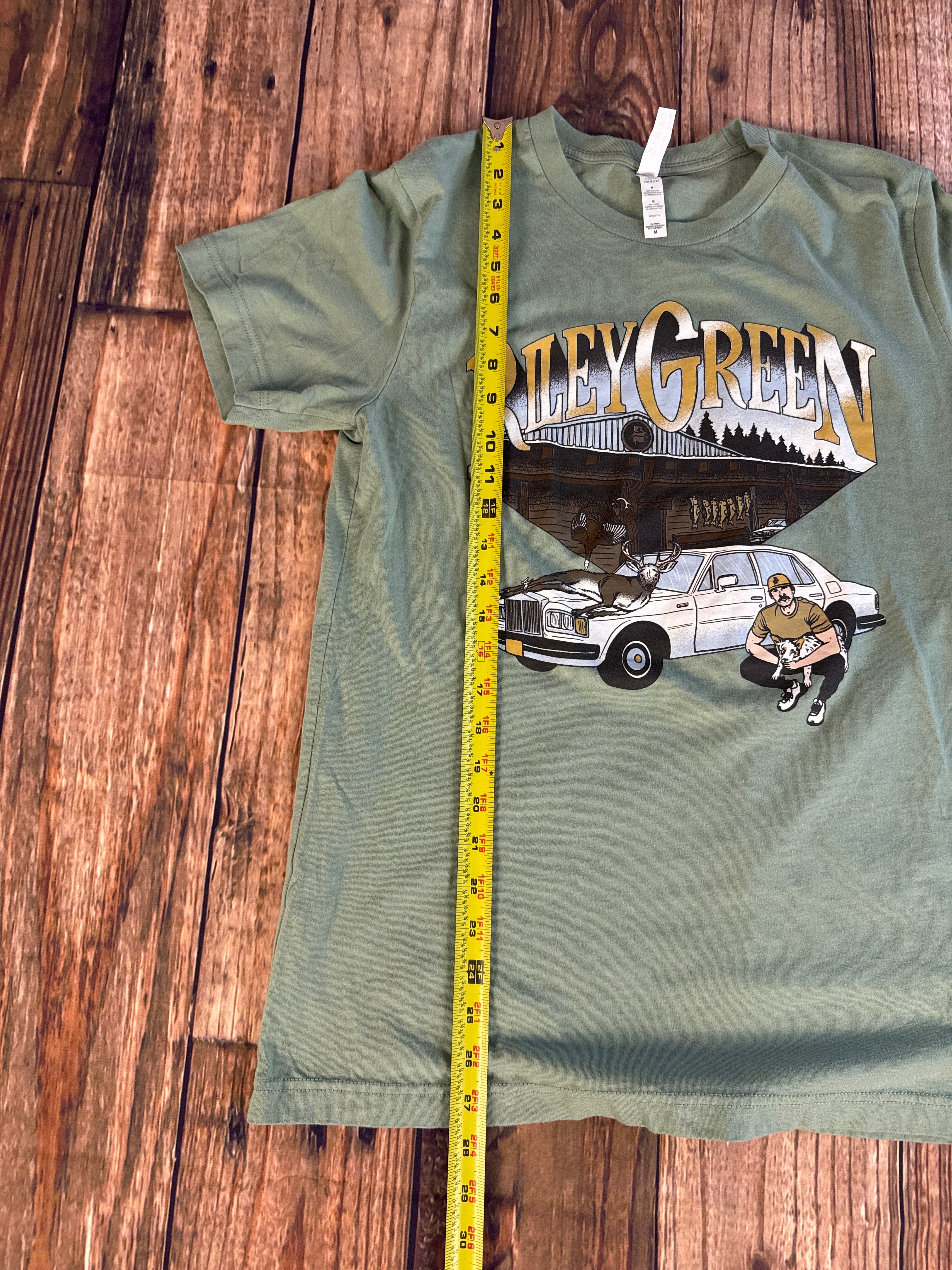 Riley Green Graphic T-Shirt Sage Green Country Music Tee Medium