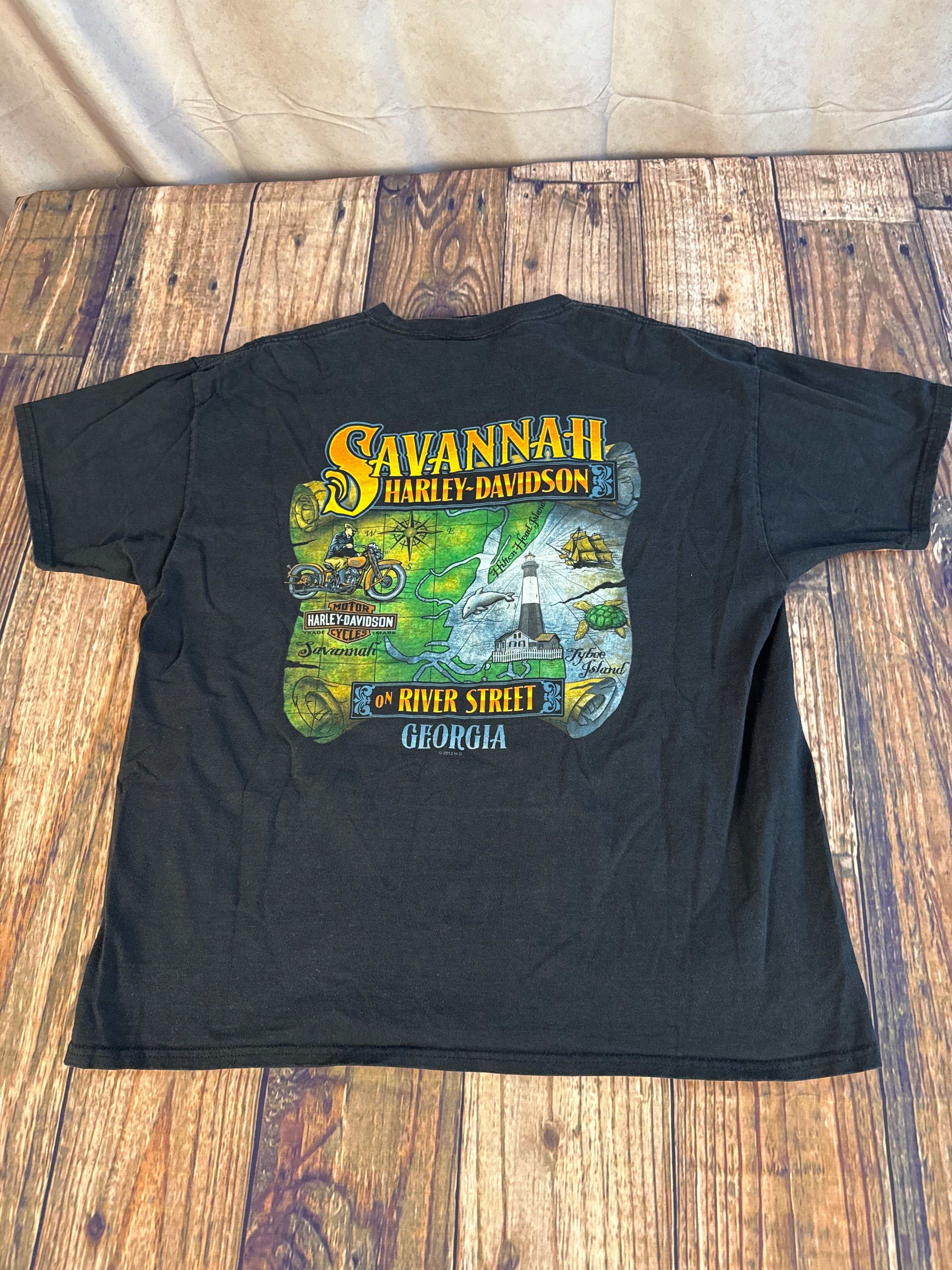Harley-Davidson Savannah GA Double Sided Graphic Tee Size X