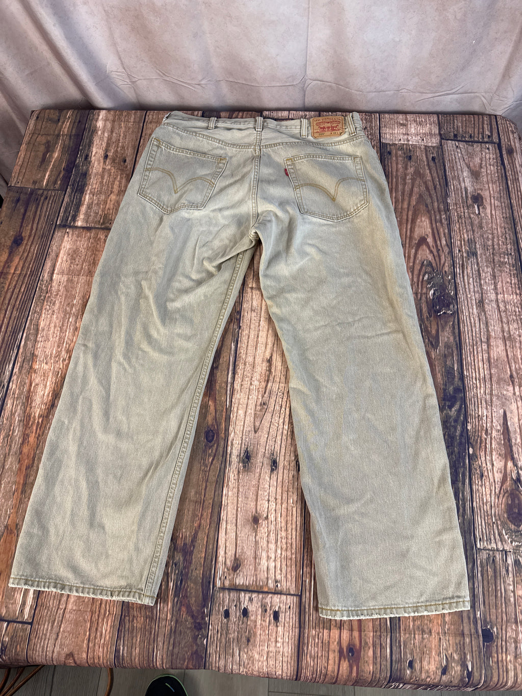 Levi’s 569 Loose Straight Khaki Denim Jeans – Vintage Wash – W38 L32