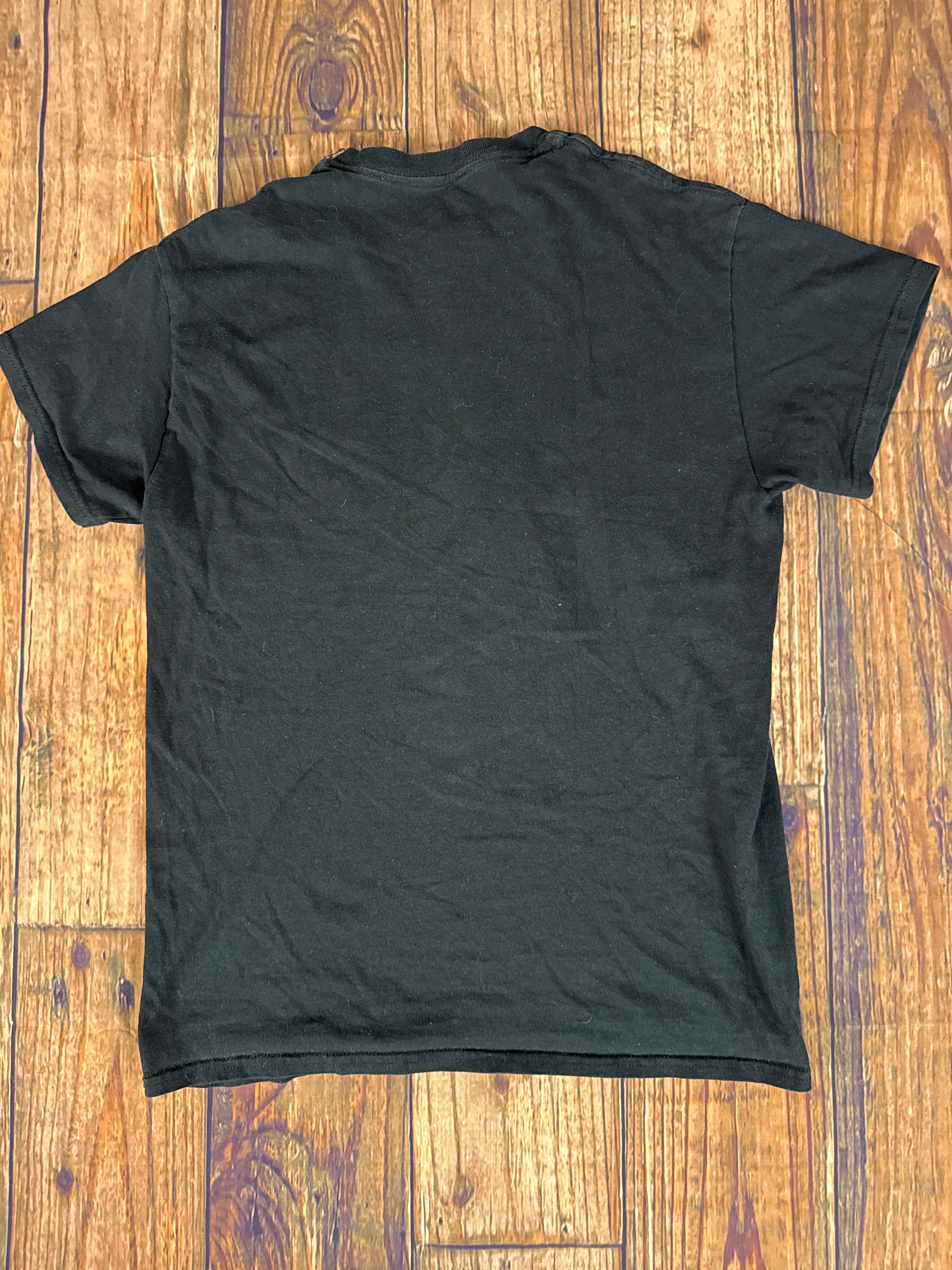 Nirvana Smiley Face Graphic Band Tee Black Yellow T-Shirt Size Mediu