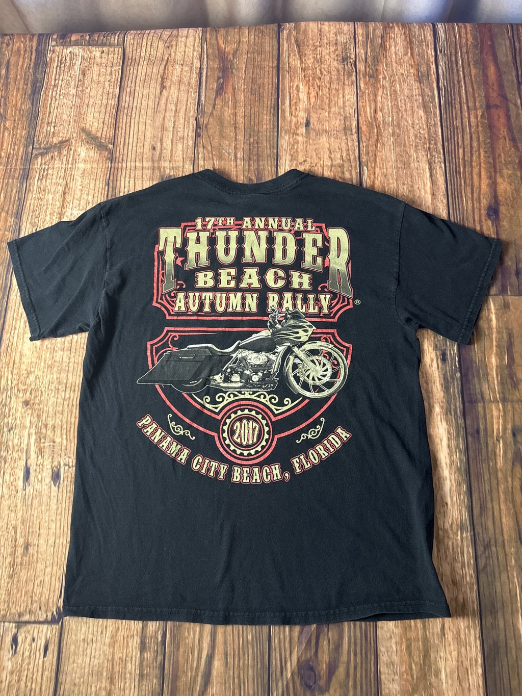 Thunder Beach Autumn Rally 2017 Double Sided Motorcycle T-Shirt