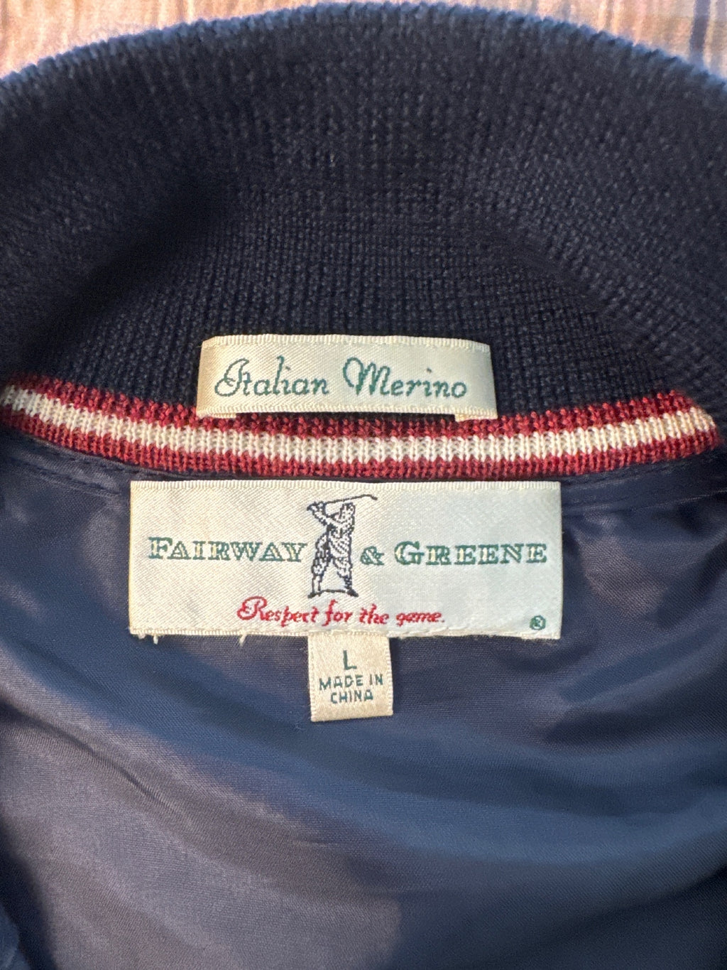 Fairway & Greene Italian Merino Argyle Quarter Zip Sweater Vest