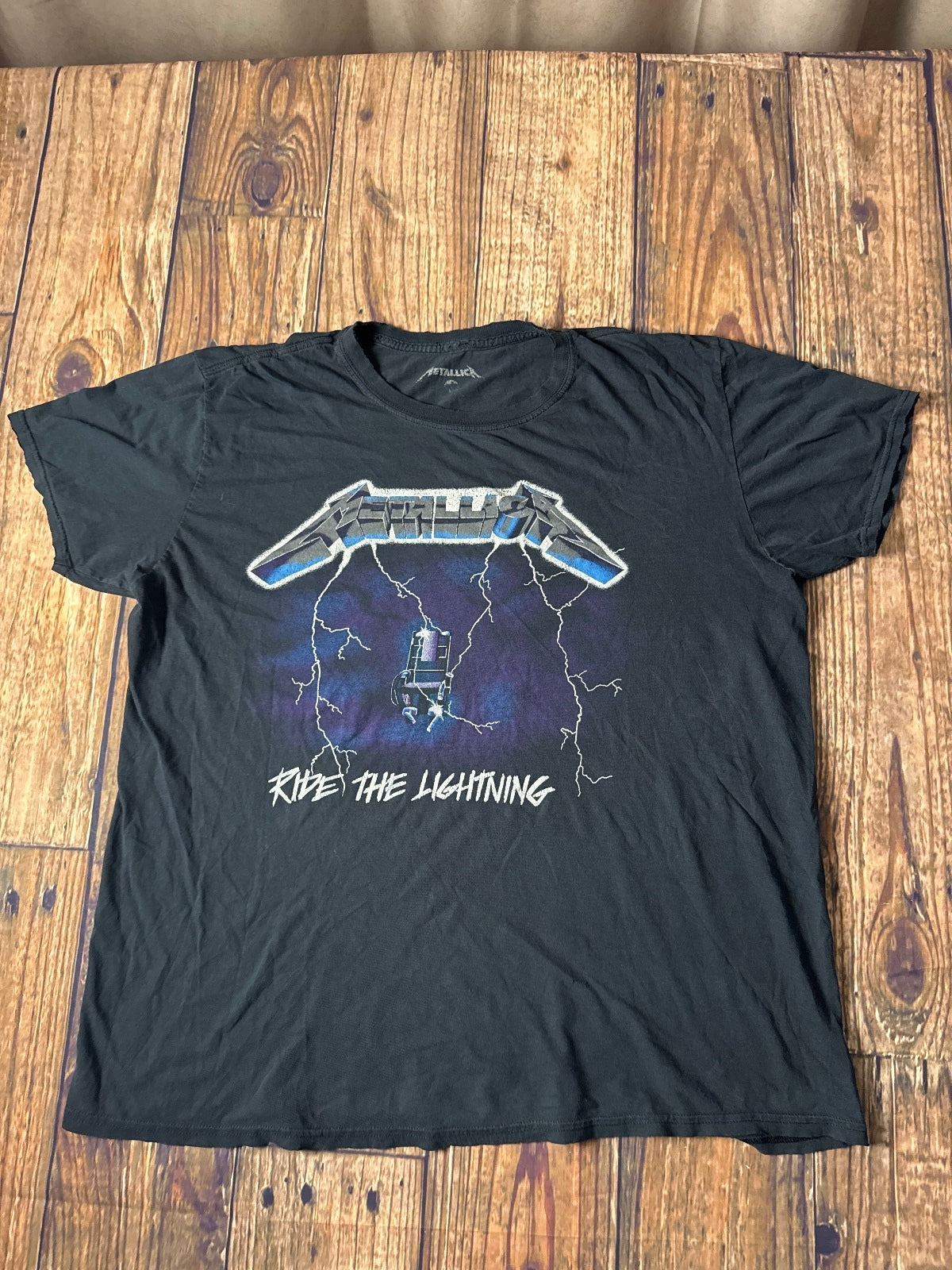 Metallica Ride the Lightning Graphic Band T-Shirt Black Official Licensed