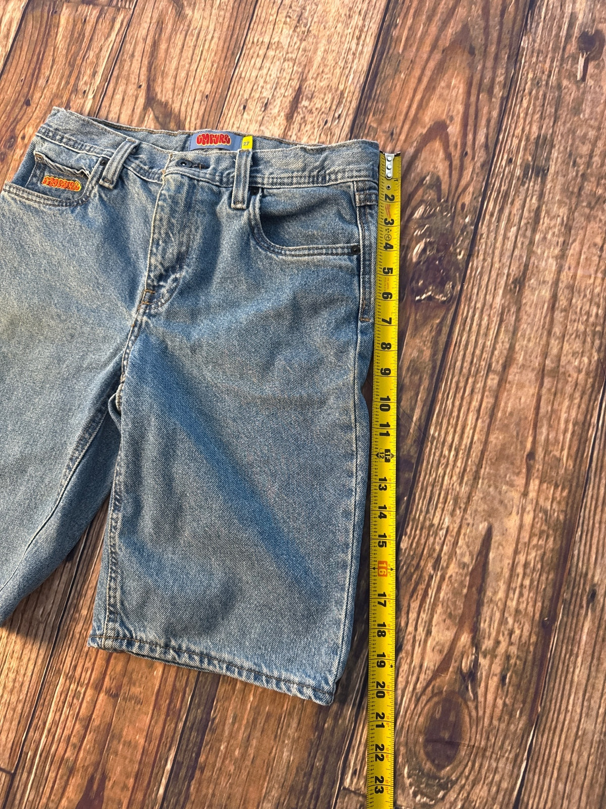 Empyre Embroidered Logo Denim Shorts