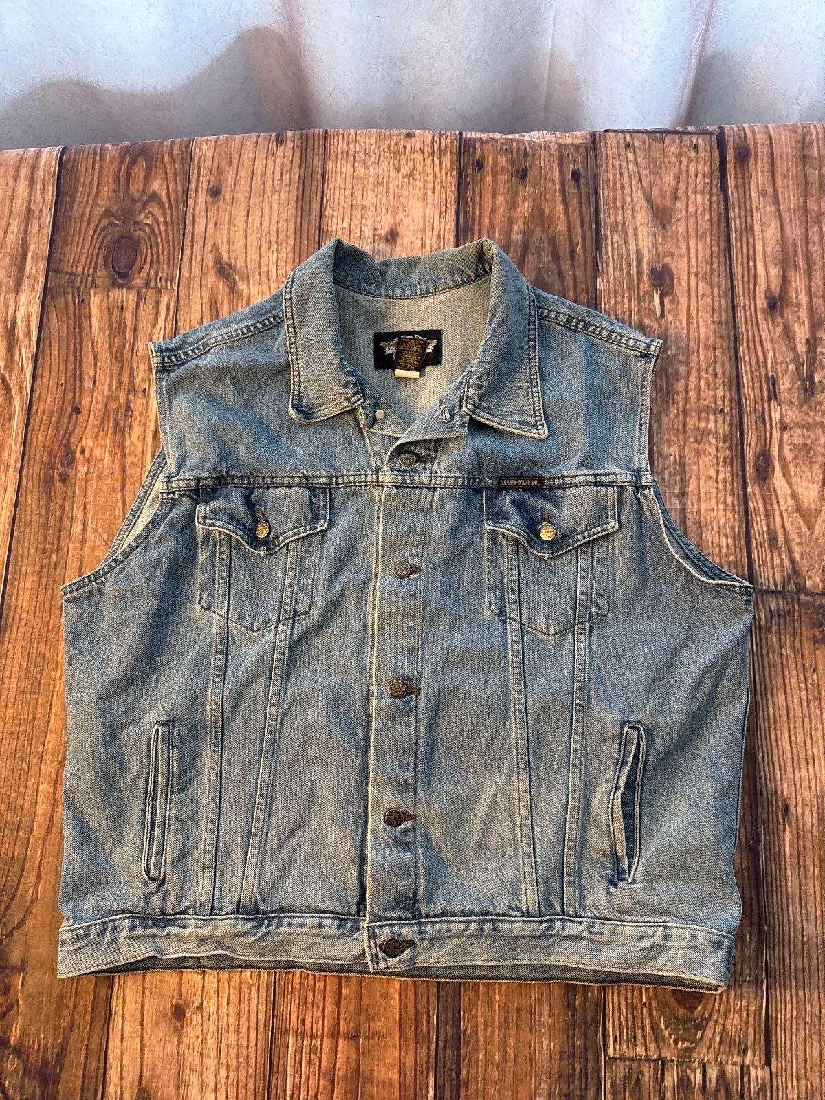 Harley-Davidson Denim Vest Large Back Logo