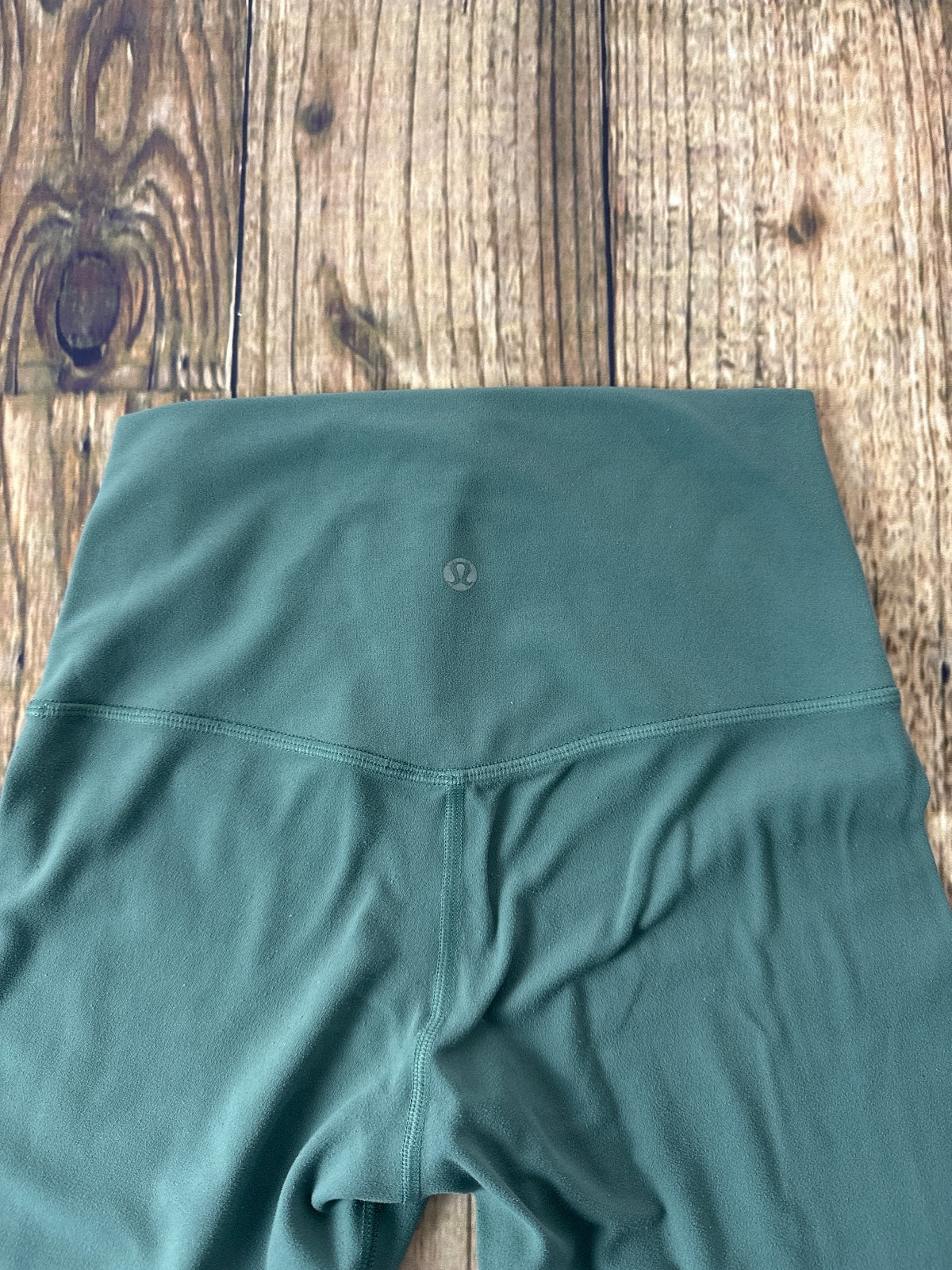 Lululemon Green High Rise Cropped Leggings No Size Tag Measured
