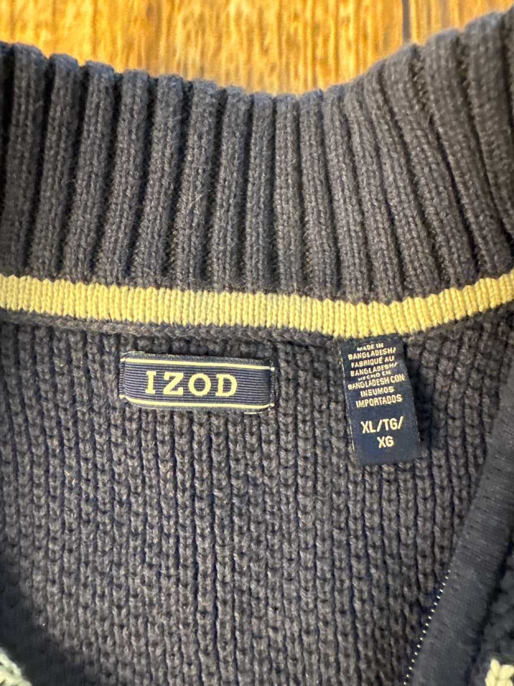 IZOD Fair Isle Quarter Zip Knit Sweater Pullover