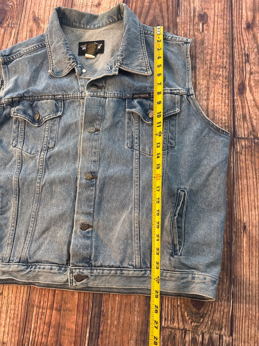 Harley-Davidson Denim Vest Large Back Logo