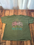 Def Leppard Animal Leopard Graphic Distressed T-Shirt Green XL