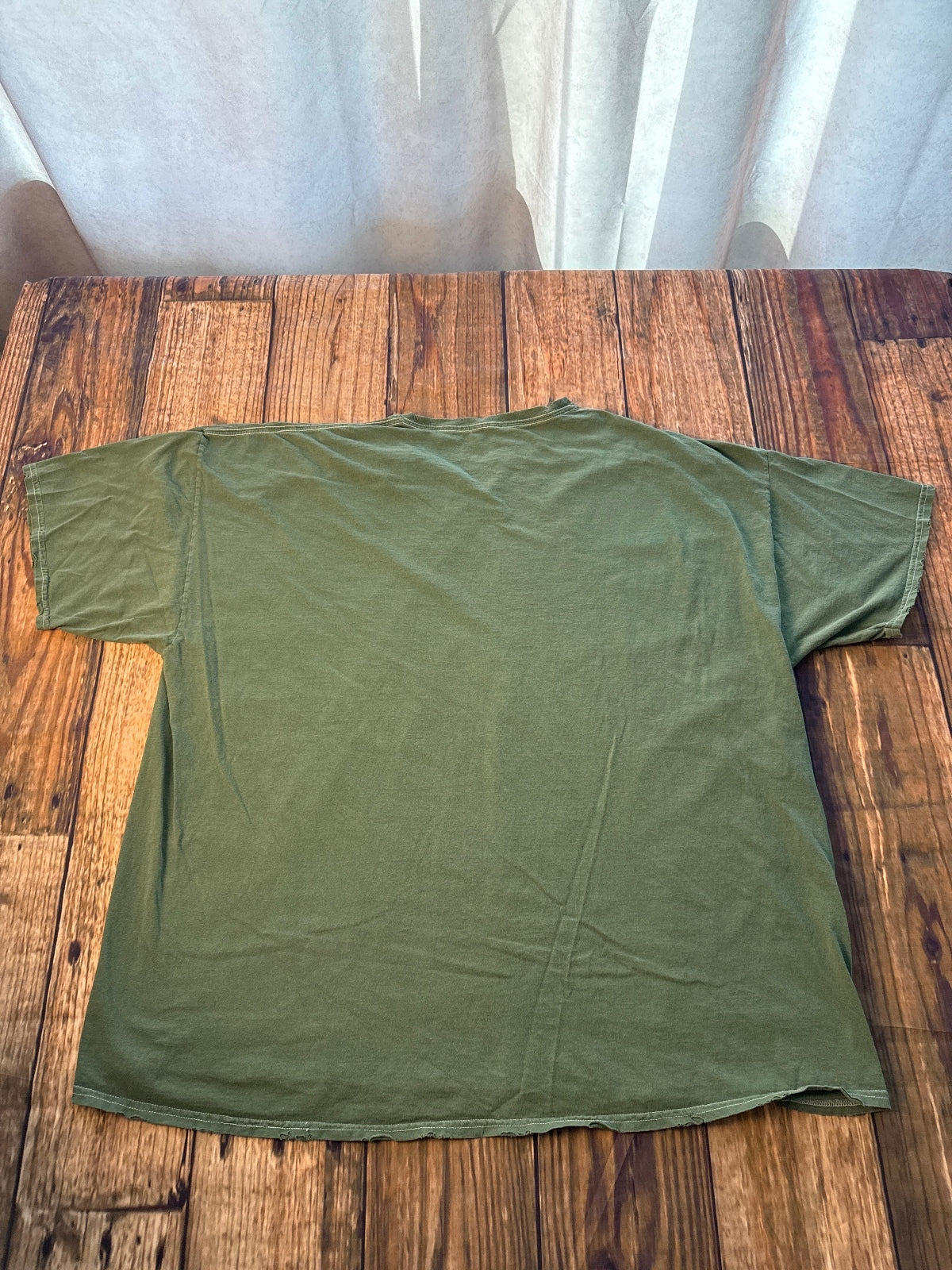 Def Leppard Animal Leopard Graphic Distressed T-Shirt Green XL