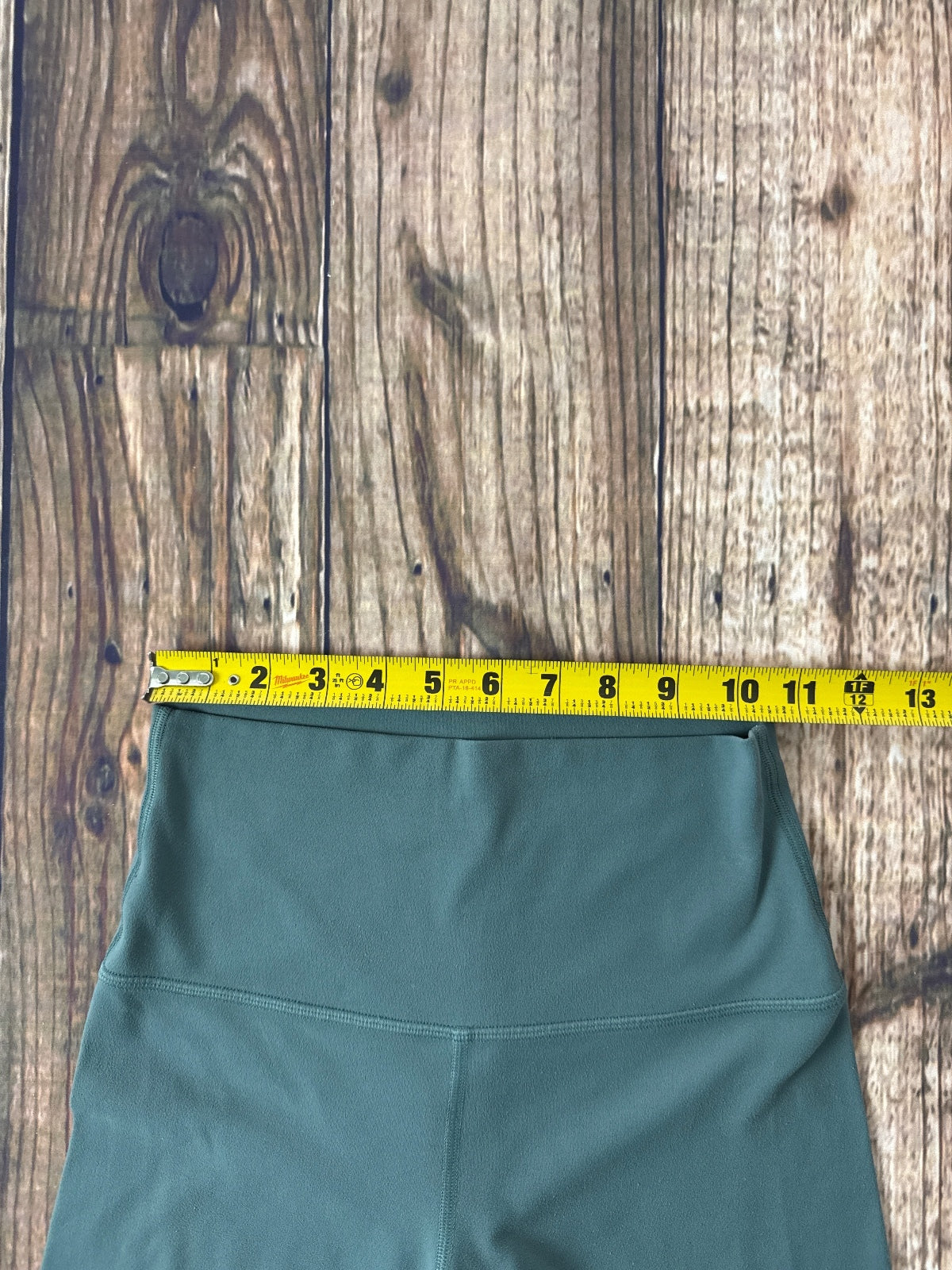 Lululemon Green High Rise Cropped Leggings No Size Tag Measured