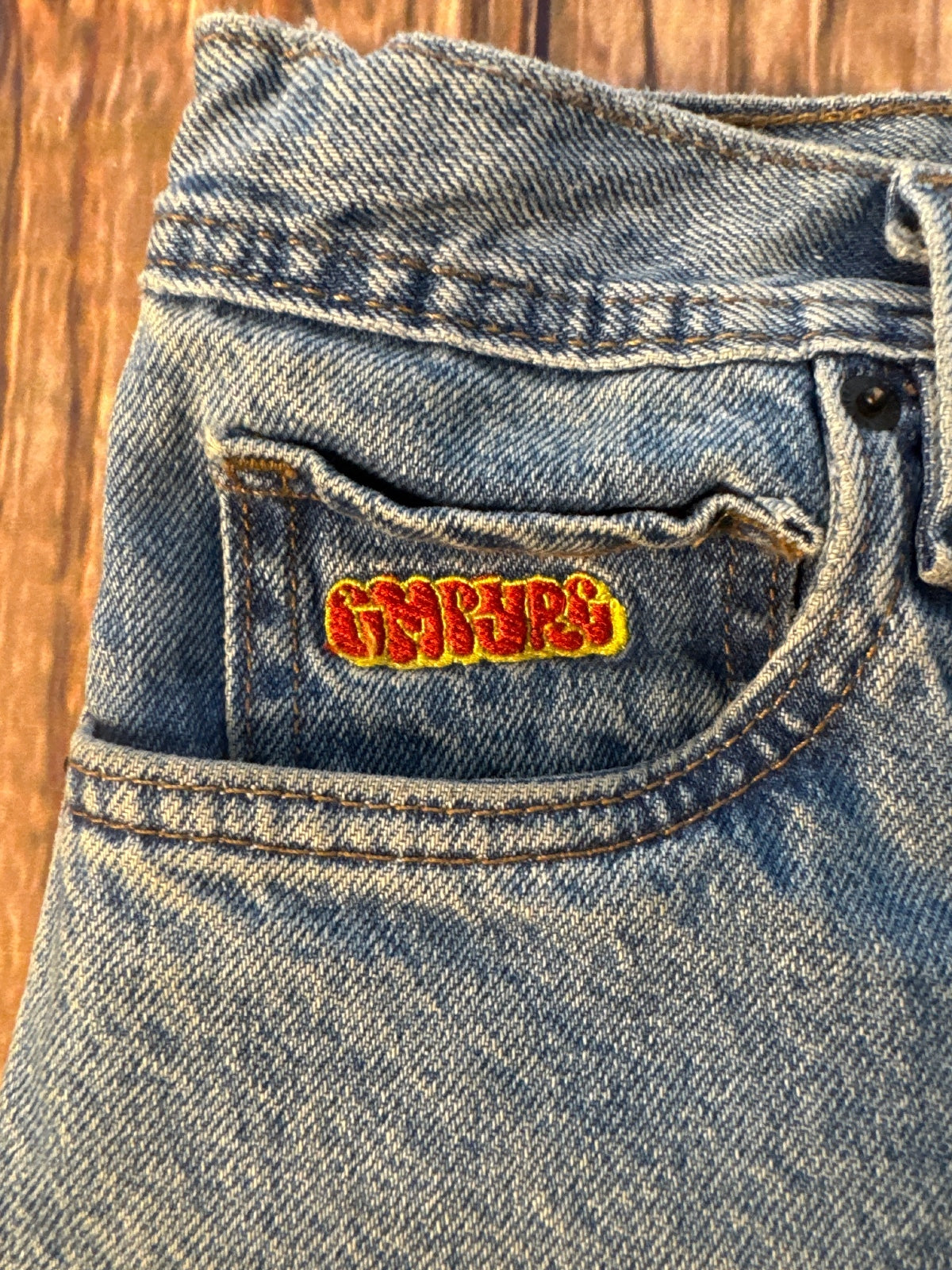 Empyre Embroidered Logo Denim Shorts