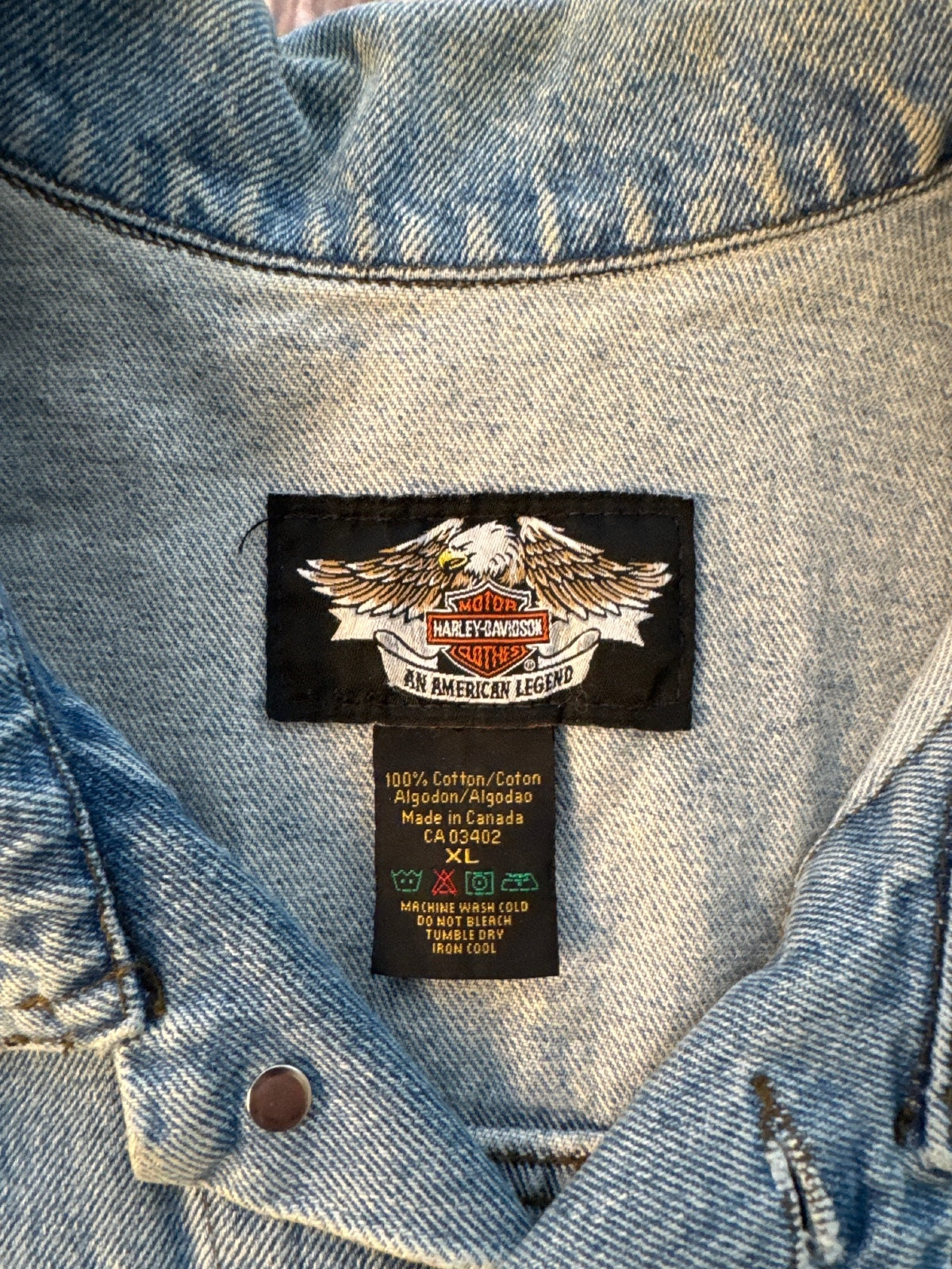 Harley-Davidson Denim Vest Large Back Logo