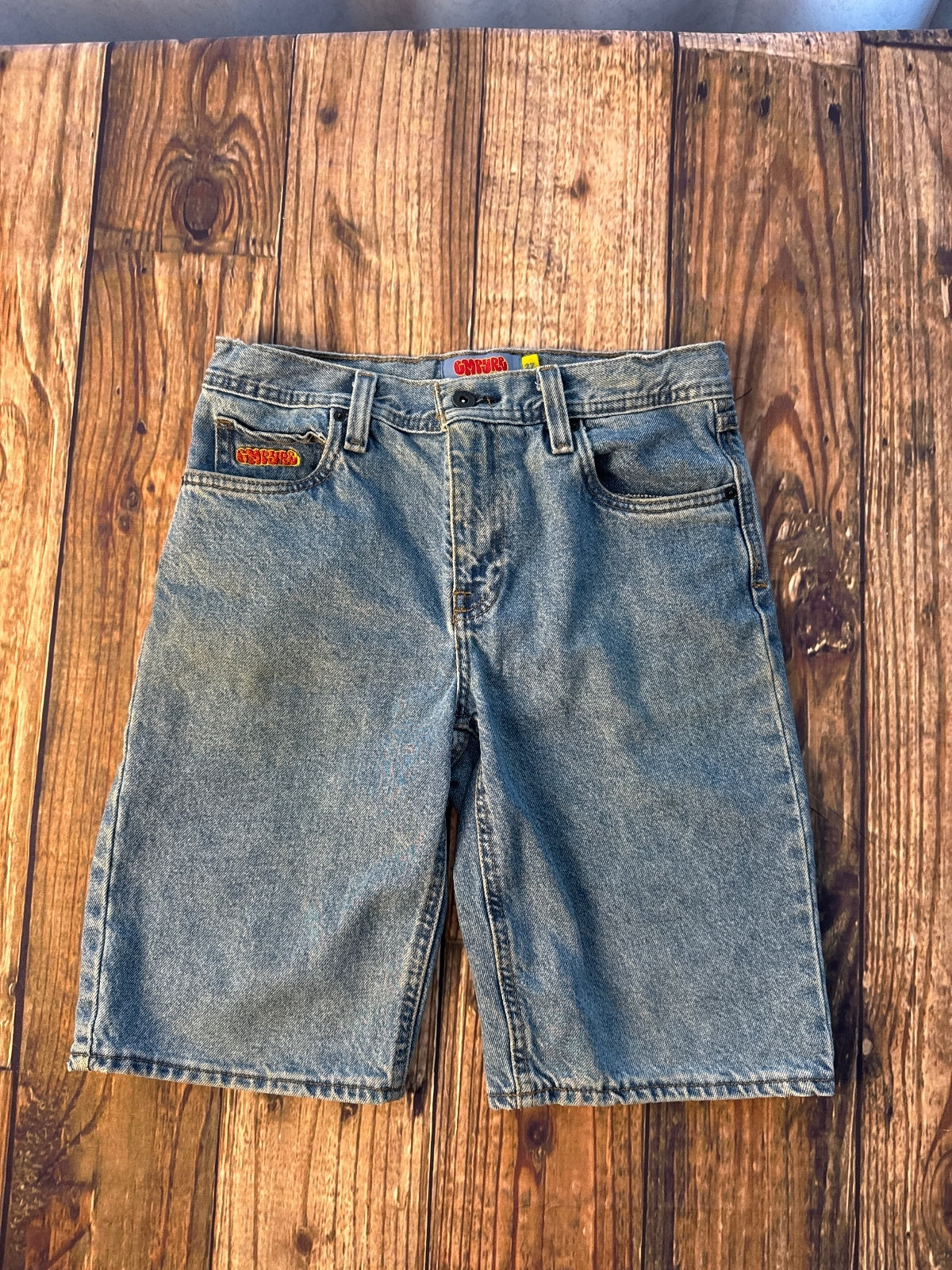Empyre Embroidered Logo Denim Shorts
