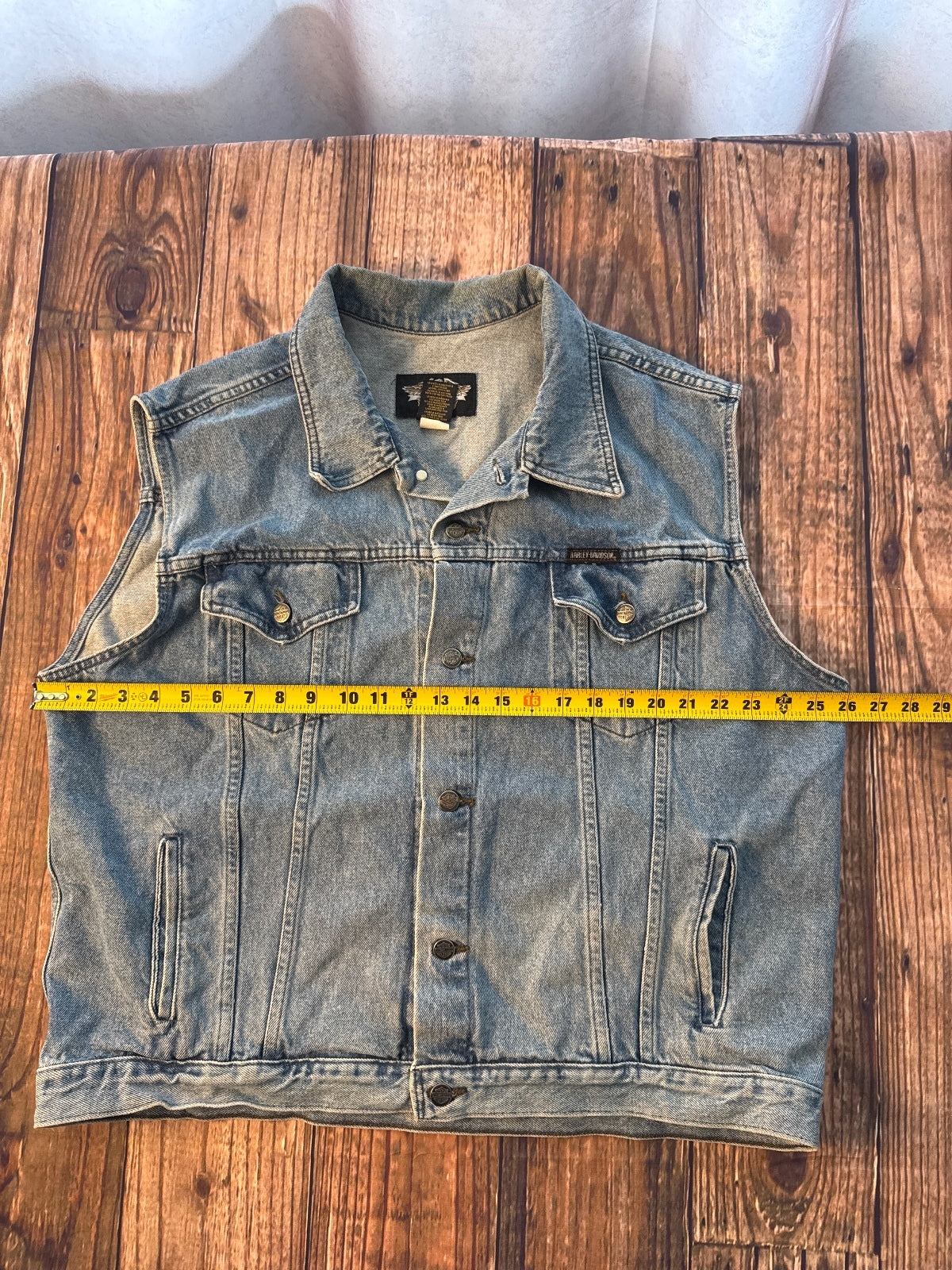 Harley-Davidson Denim Vest Large Back Logo