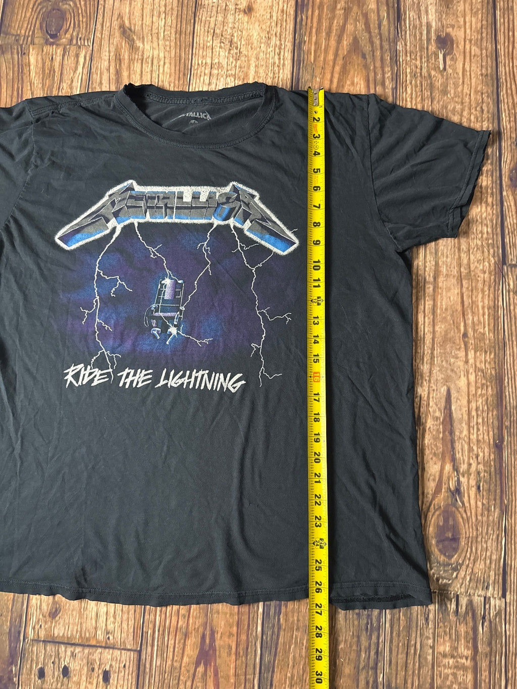 Metallica Ride the Lightning Graphic Band T-Shirt Black Official Licensed