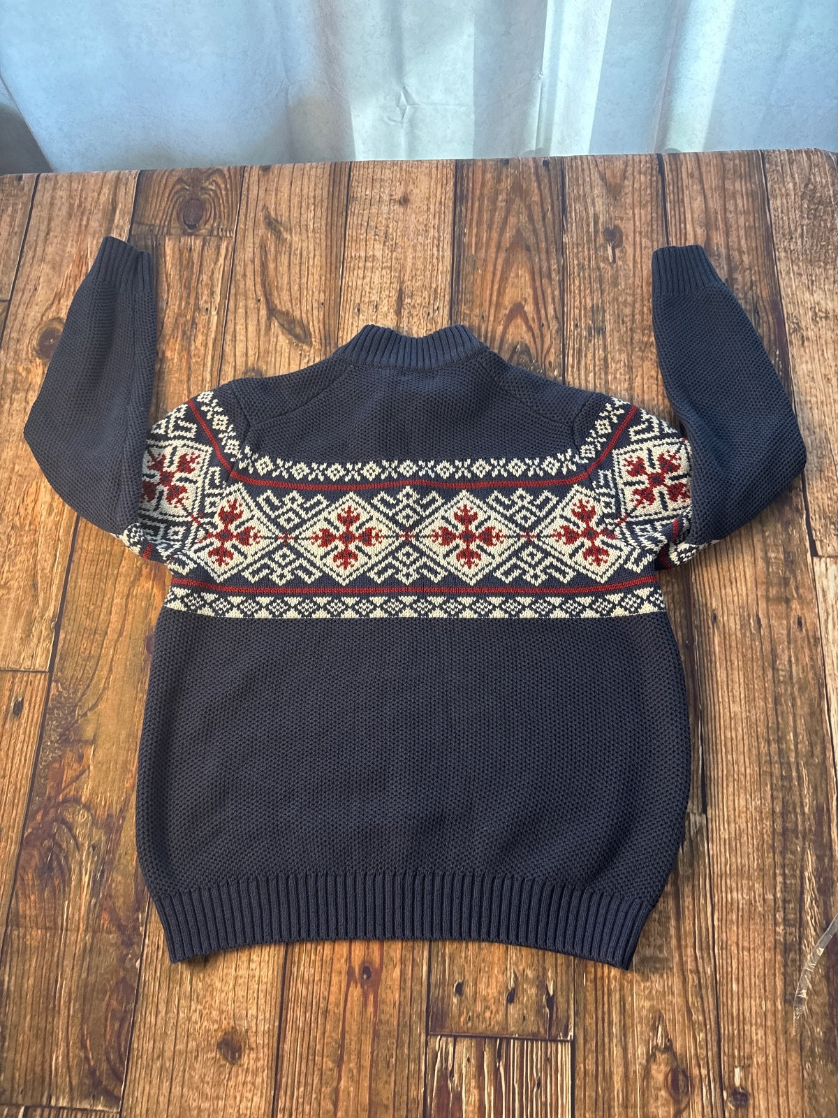 IZOD Fair Isle Quarter Zip Knit Sweater Pullover