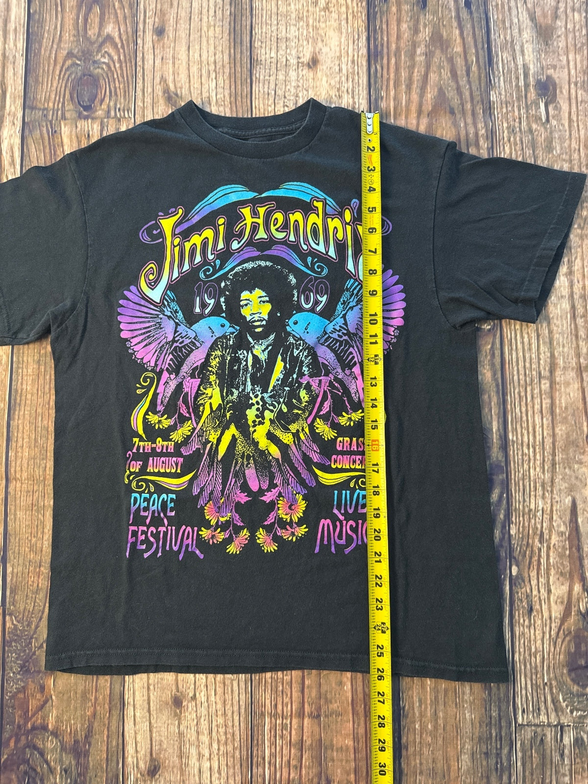 Jimi Hendrix 1969 Peace Festival Graphic Band T-Shirt