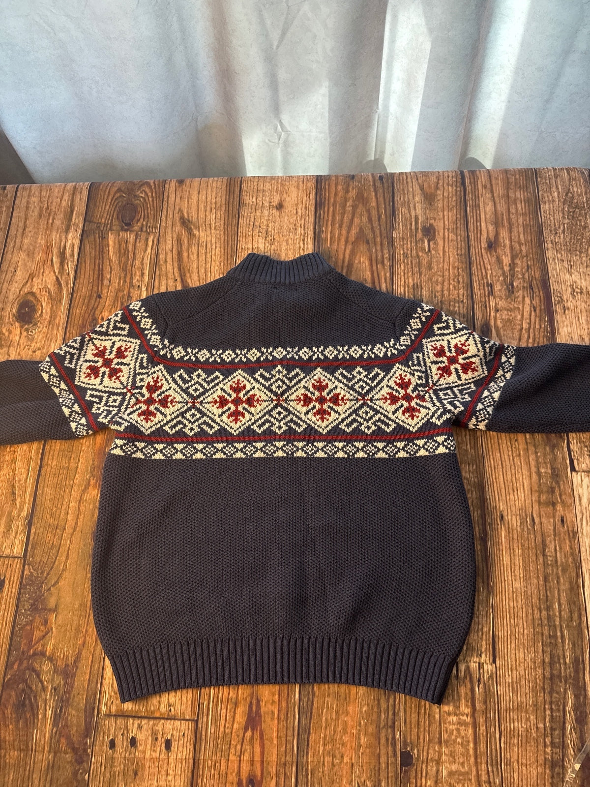 IZOD Fair Isle Quarter Zip Knit Sweater Pullover