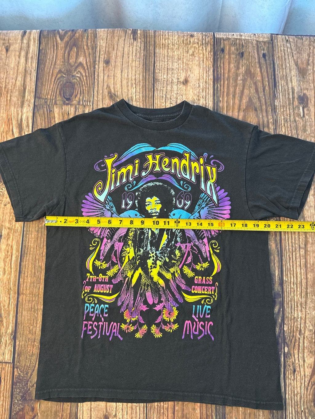 Jimi Hendrix 1969 Peace Festival Graphic Band T-Shirt