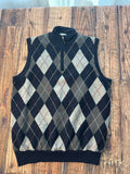 Fairway & Greene Italian Merino Argyle Quarter Zip Sweater Vest