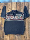 IZOD Fair Isle Quarter Zip Knit Sweater Pullover