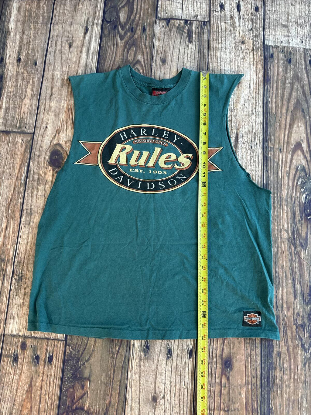 Vintage Harley-Davidson Rules Sleeveless Biker Tee Large
