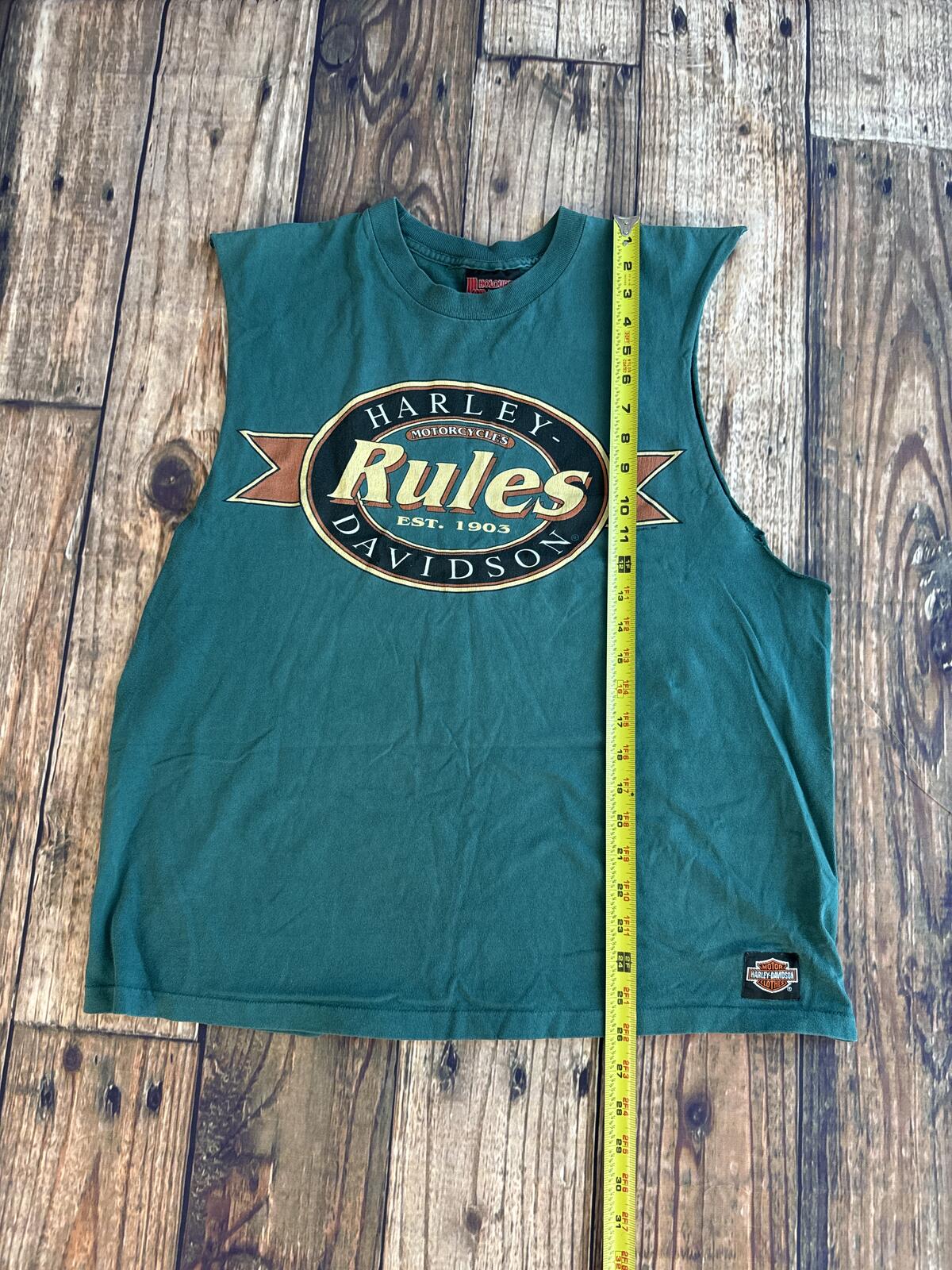 Vintage Harley-Davidson Rules Sleeveless Biker Tee Large