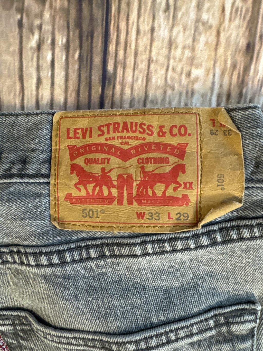 Vintage Levi’s 501 Made In USA Faded Gray Denim Jeans W33 L29