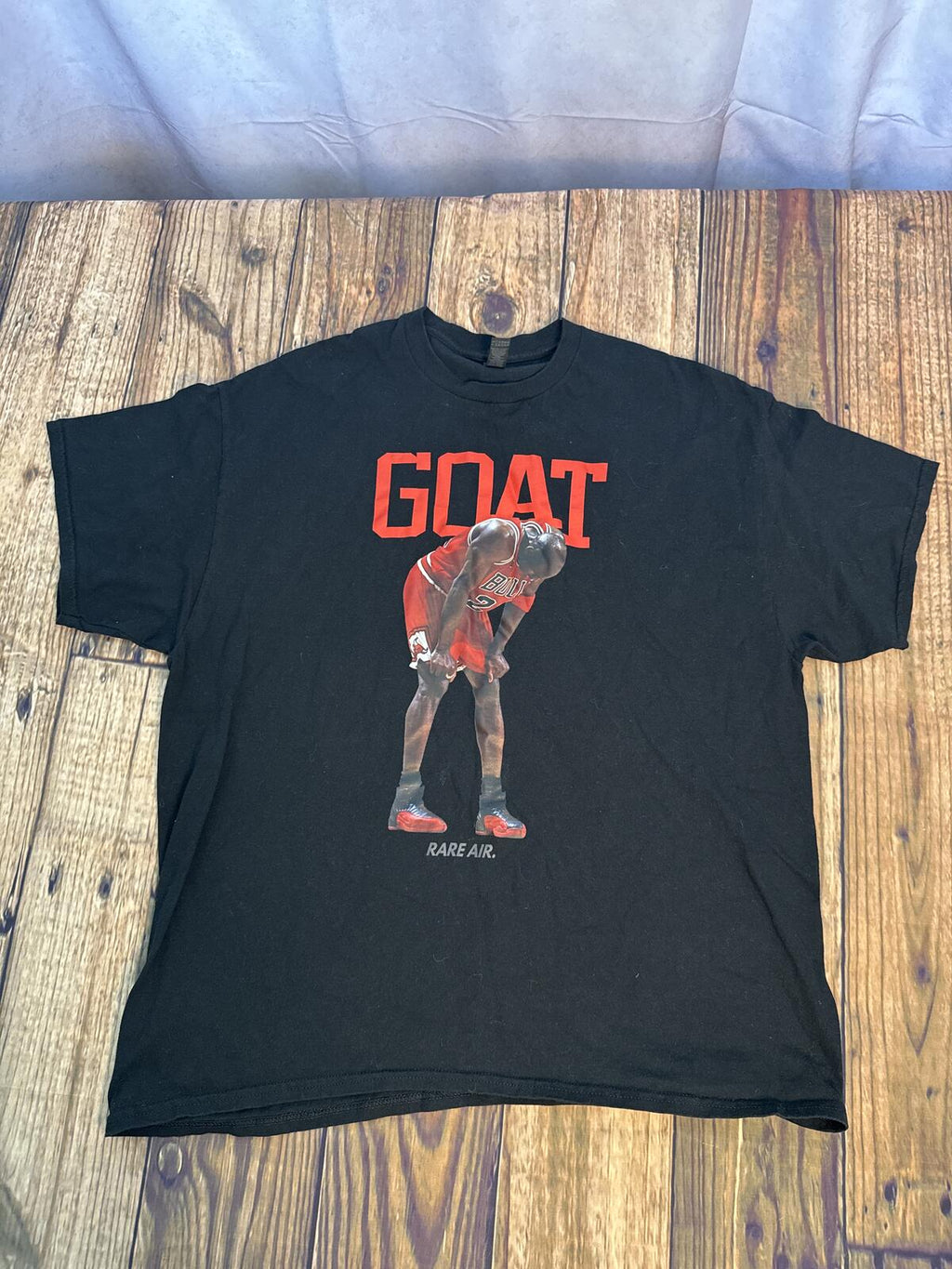 Michael Jordan GOAT Graphic T Shirt Mens 2XL Black Rare Air Bulls