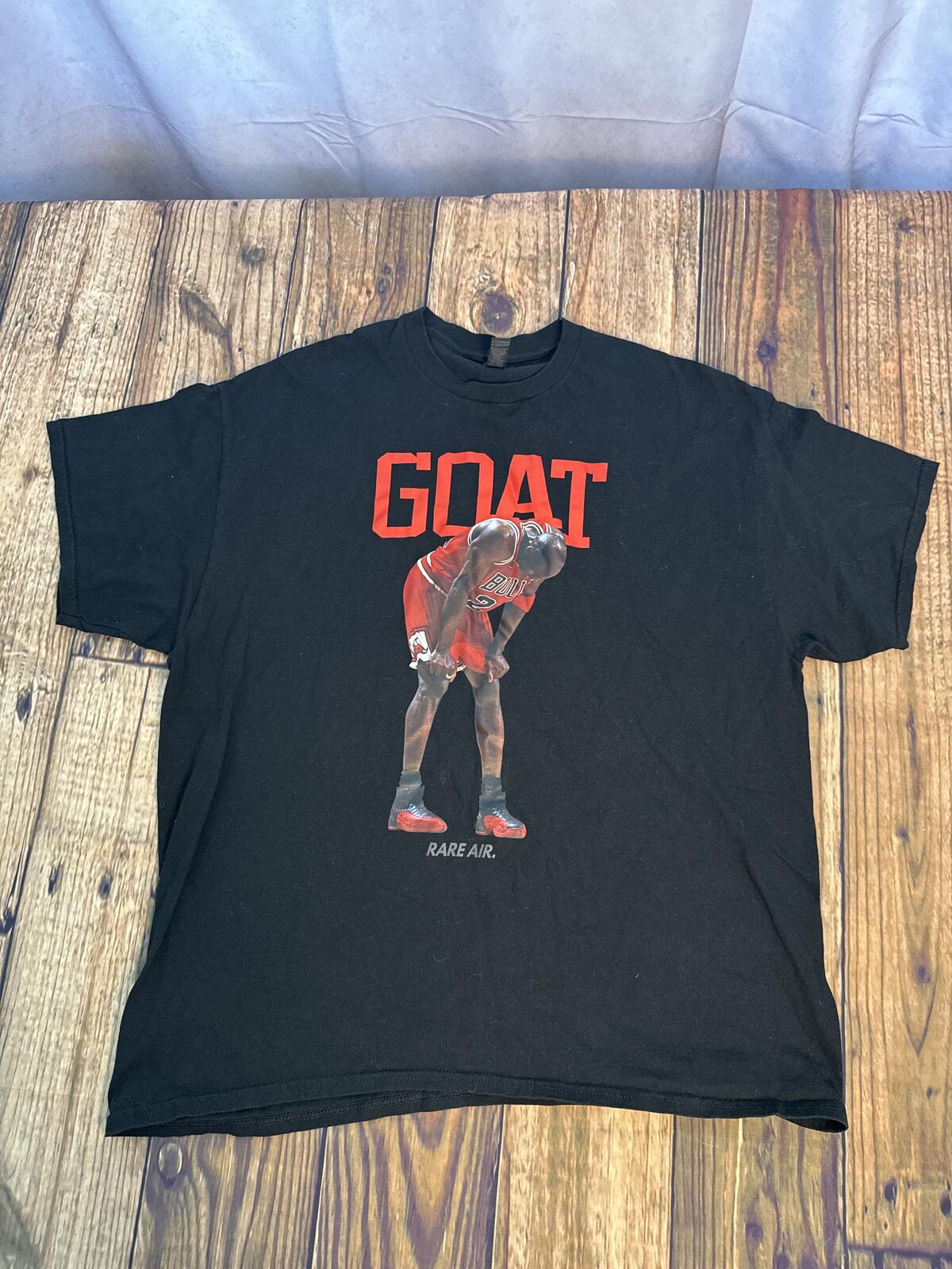 Michael Jordan GOAT Graphic T Shirt Mens 2XL Black Rare Air Bulls