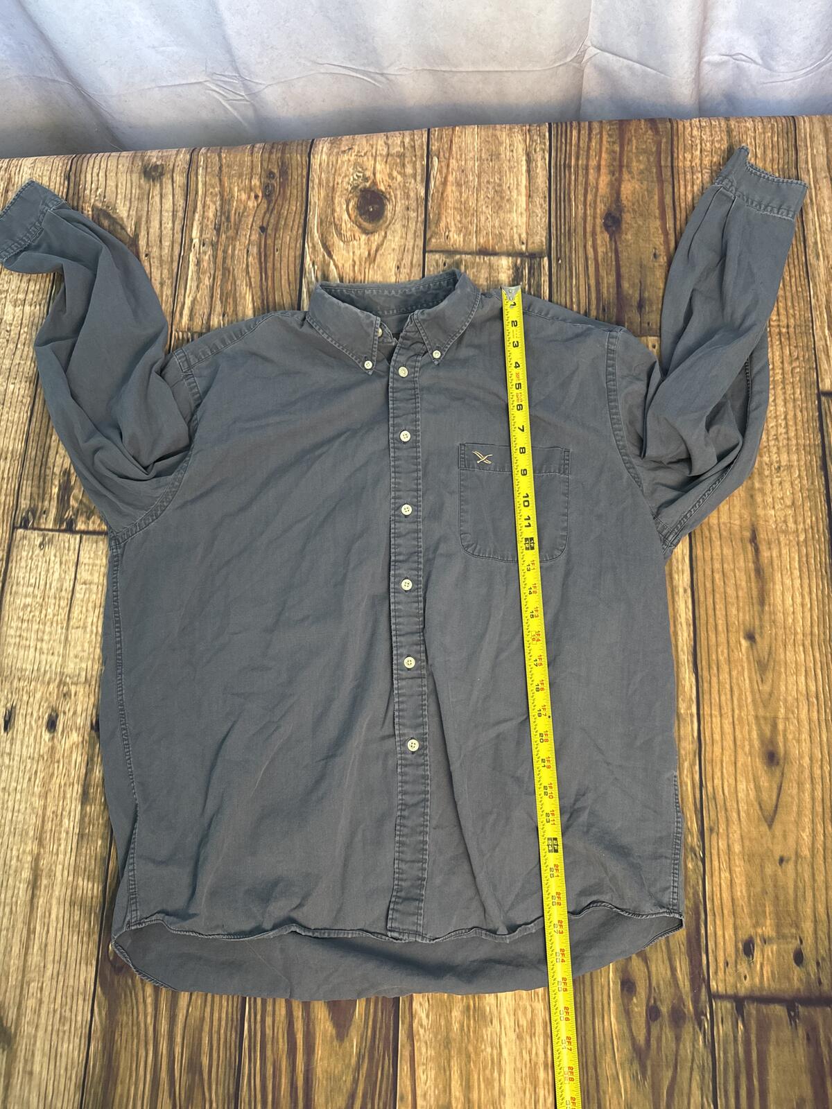 Eddie Bauer Button Down Shirt Mens Large Blue Cotton Long Sleeve