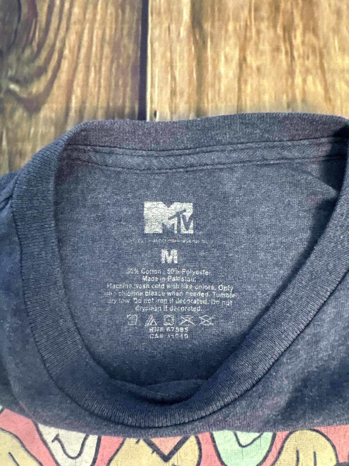 MTV Music Television Logo Graphic T Shirt Mens Medium Gray Retro TV Tee