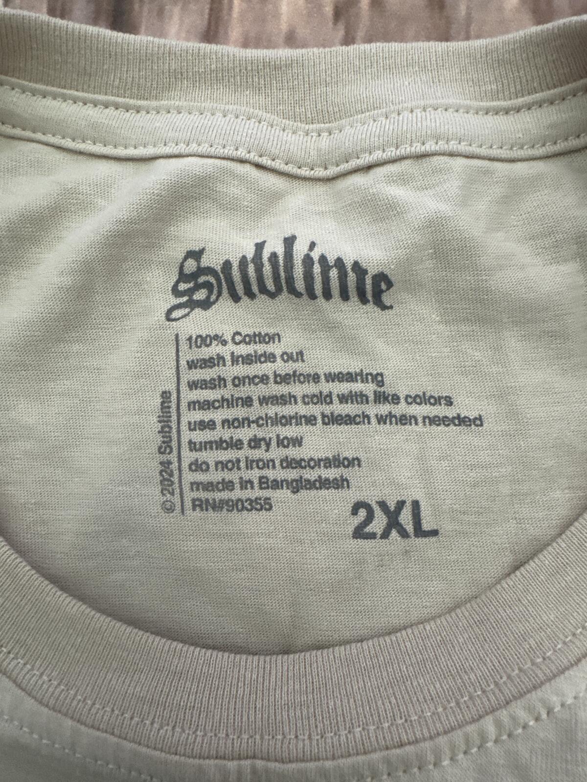 Sublime Sun Logo Graphic T Shirt Mens 2XL Tan Band Tee