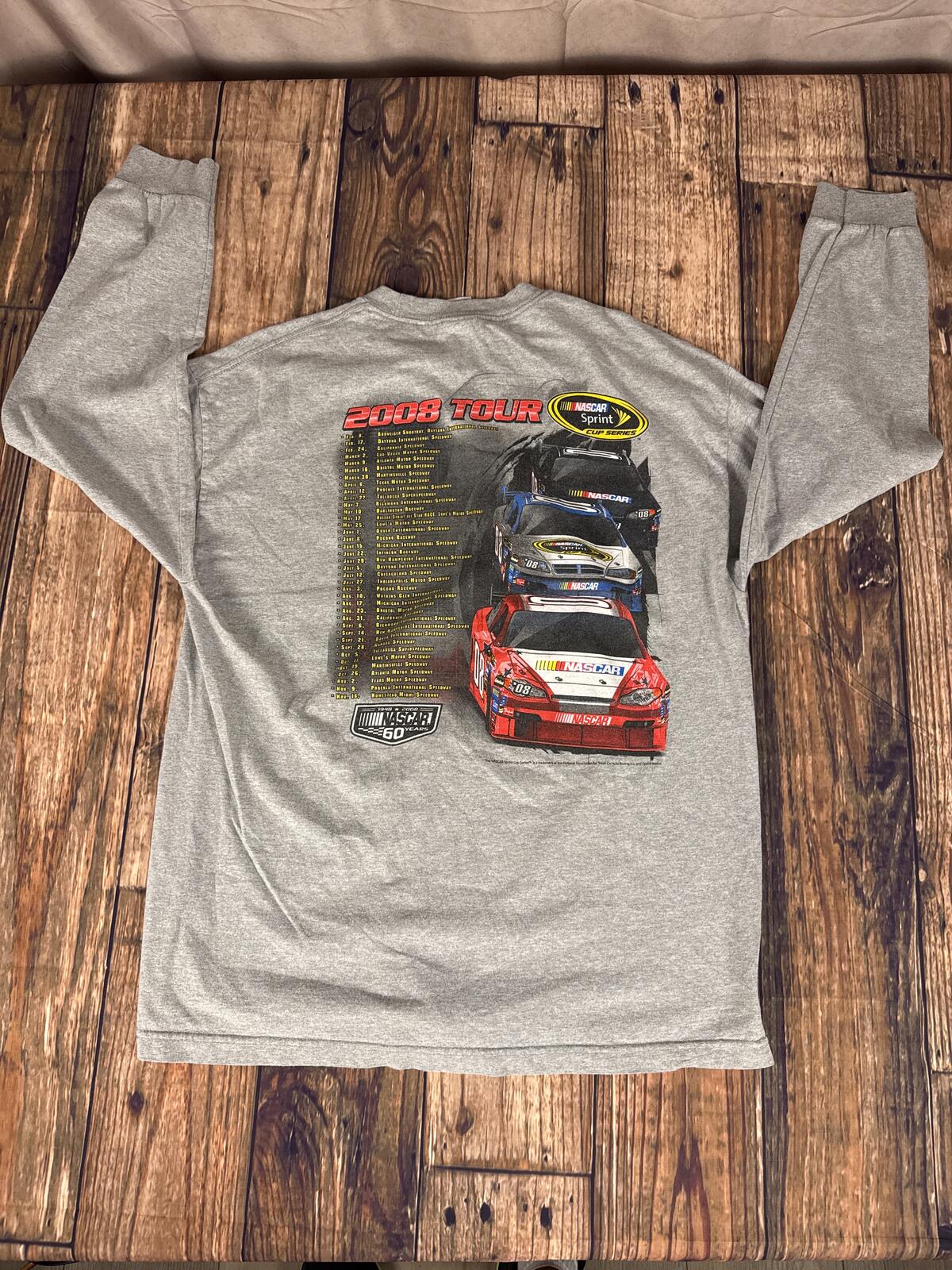 2008 NASCAR Sprint Cup Series Tour Long Sleeve Shirt Gray XL