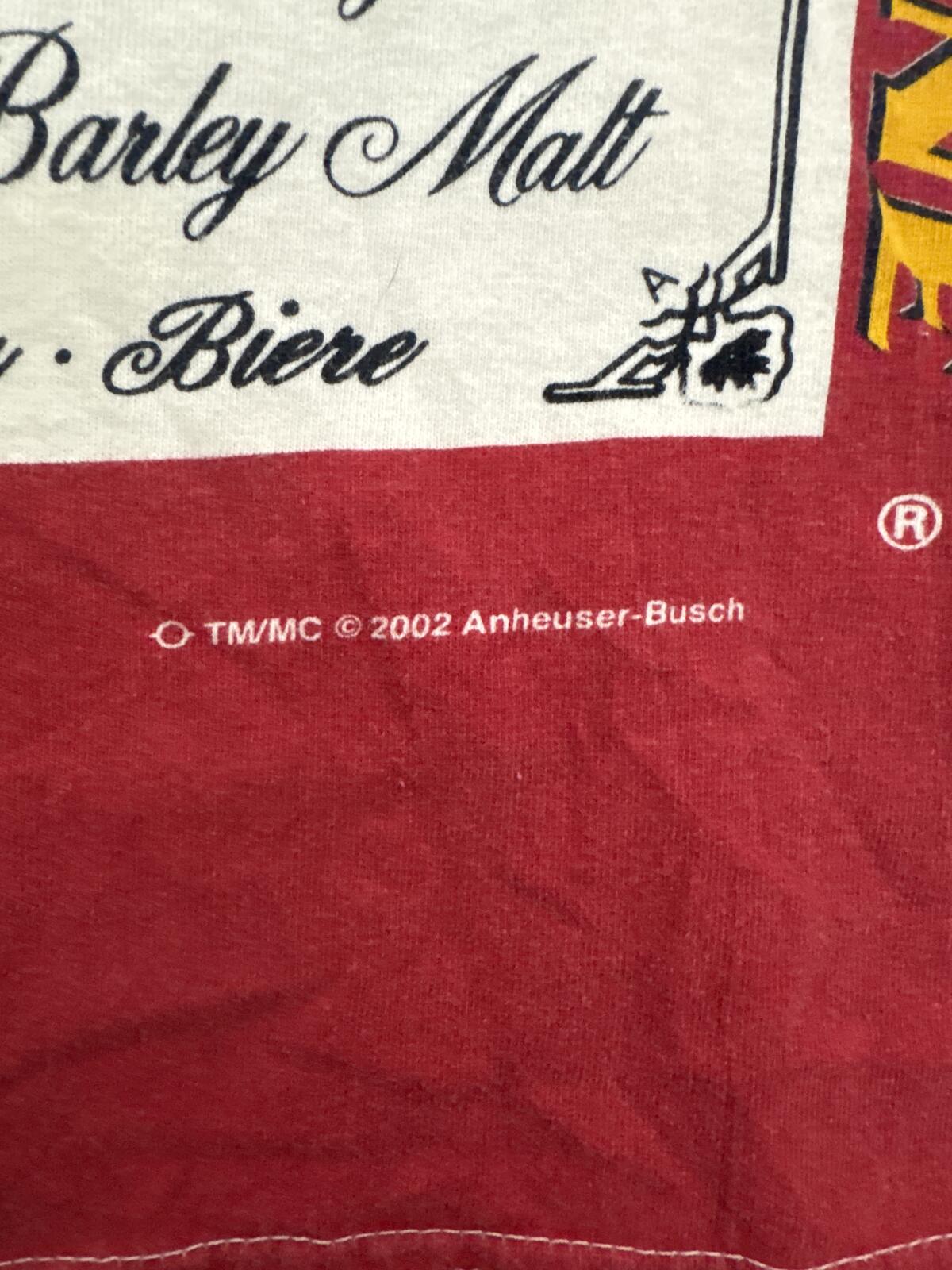 Budweiser King of Beers Tank Top Red White 2002 Graphic Shirt