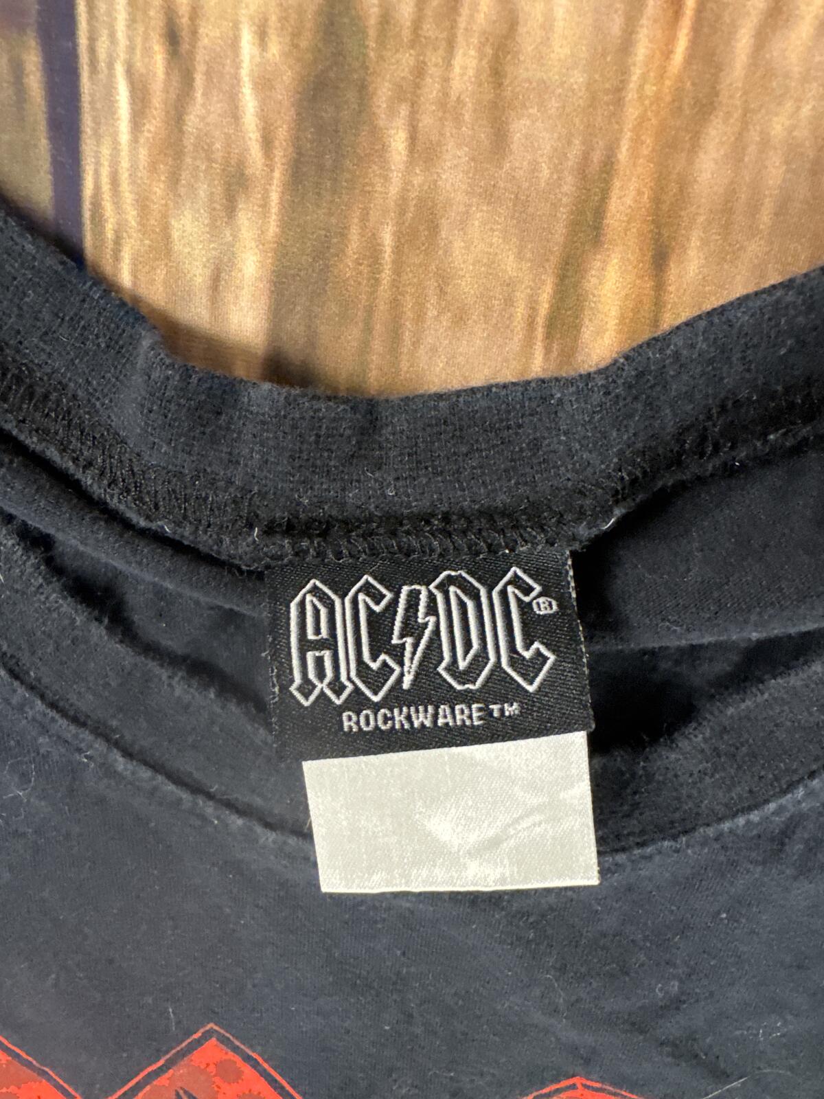 AC DC Back In Black Graphic T Shirt Black Rockware Band Tee
