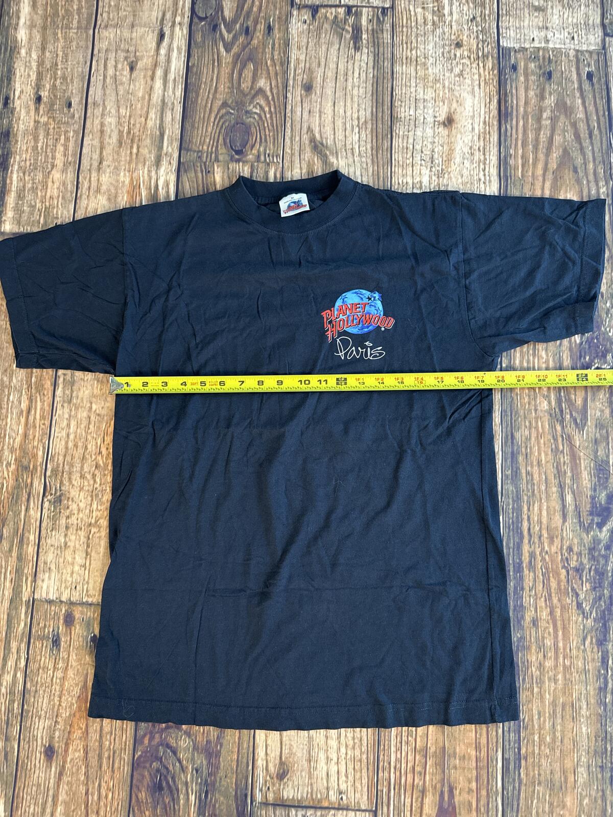 Planet Hollywood Paris Graphic T Shirt Navy Blue Size M Short Sleeve Crew Neck