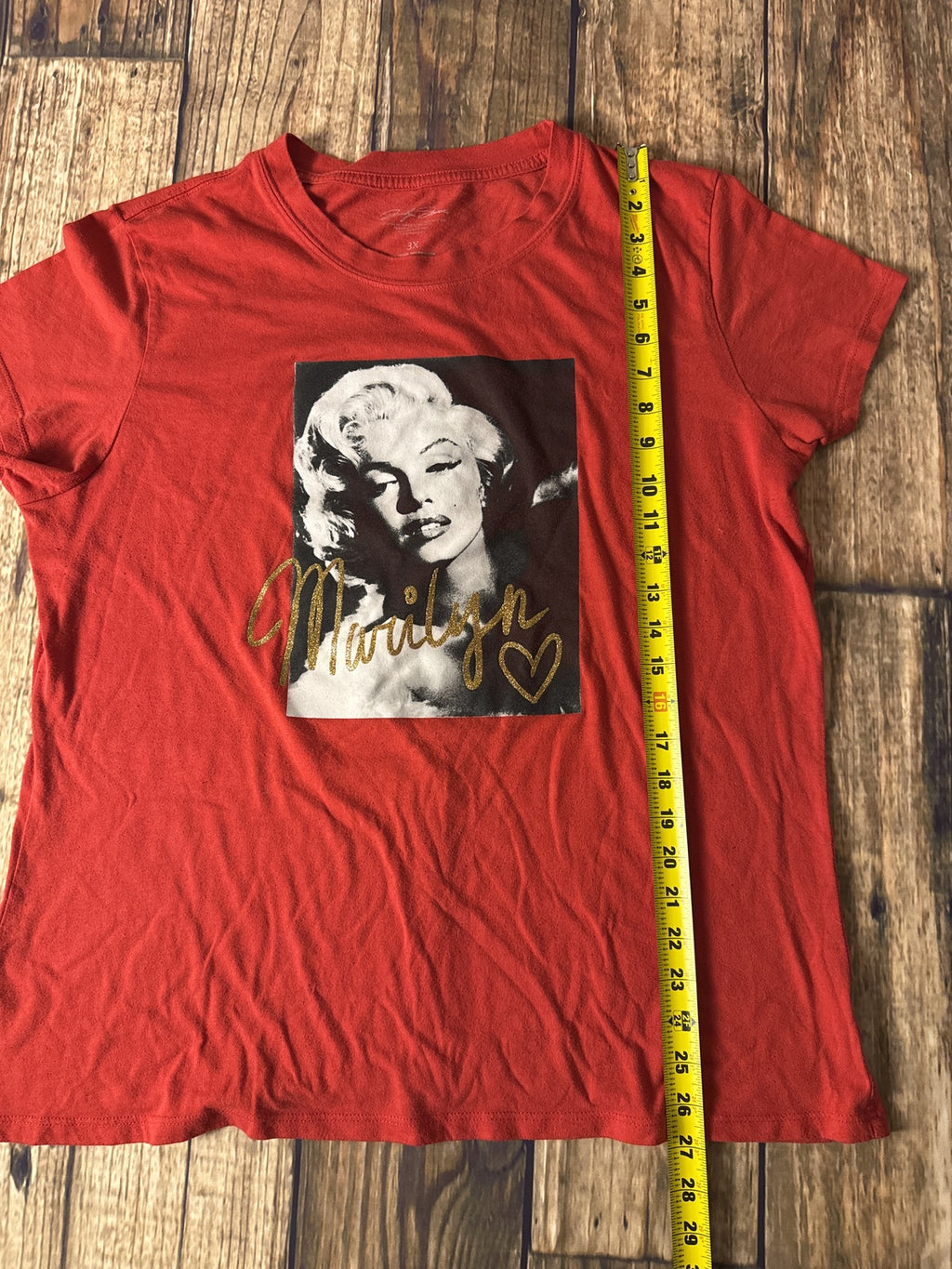 Marilyn Monroe Graphic T-Shirt Red Women’s 3X