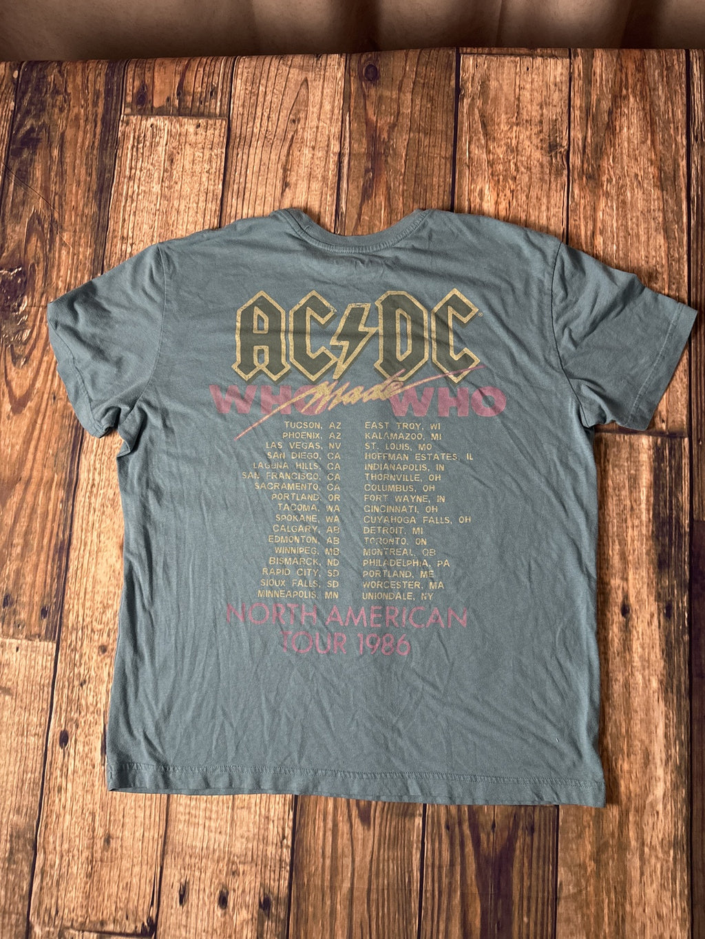 AC/DC Who Made Who North American Tour 1986 Graphic T-Shirt