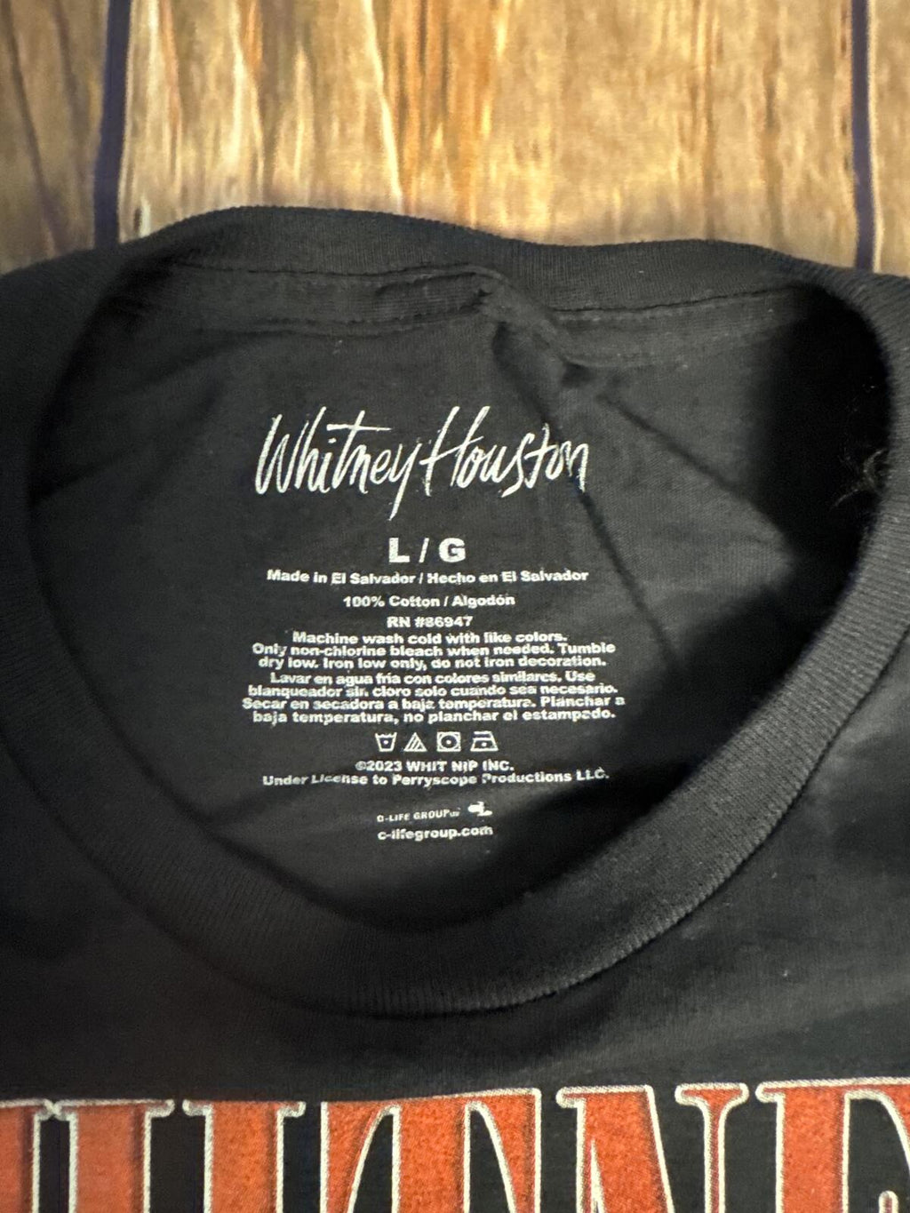 Whitney Houston Graphic T Shirt Large Black Official Licensed Music Tee